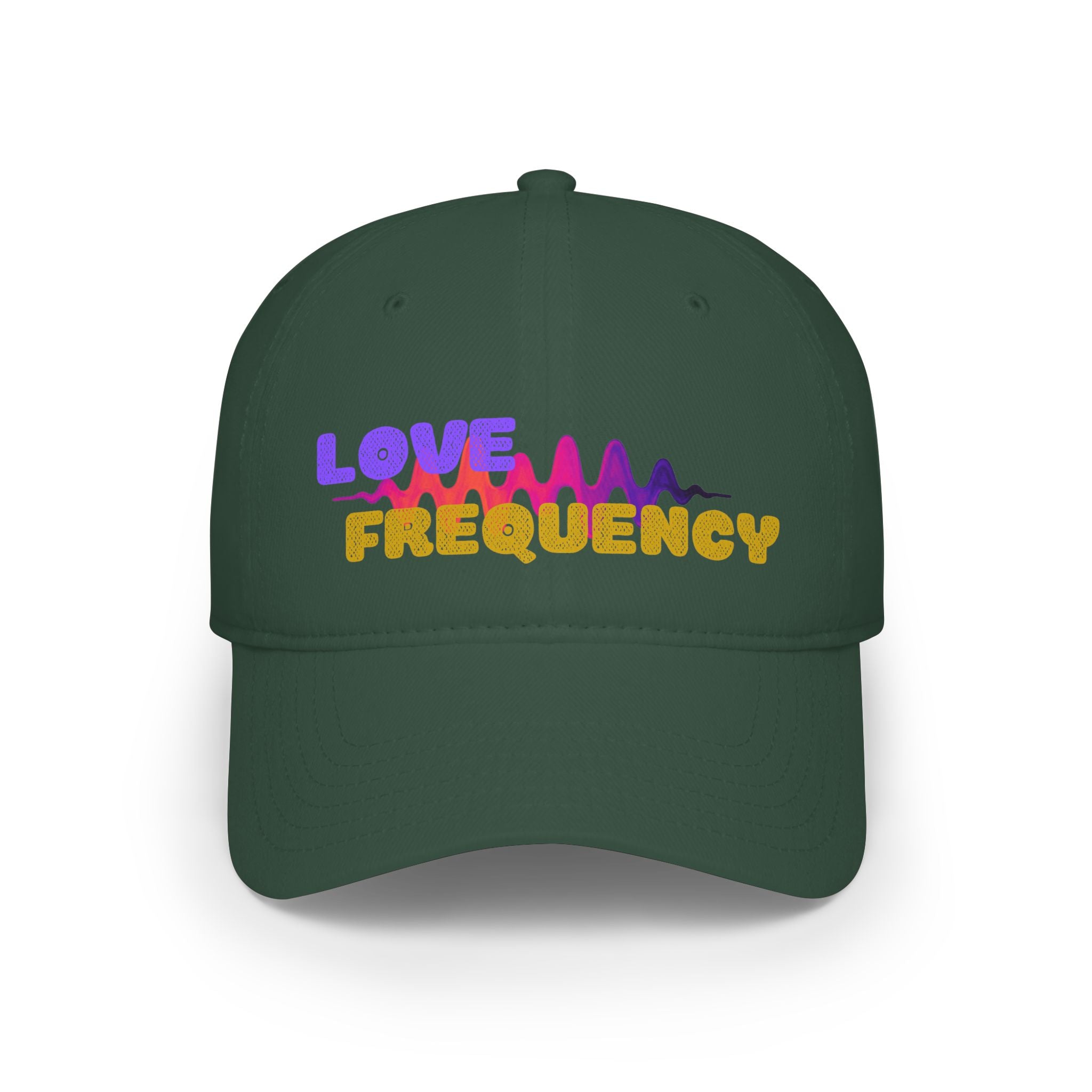 Love Frequency Baseball Cap — Vibrant Wave Graphic Hat for Music Lovers