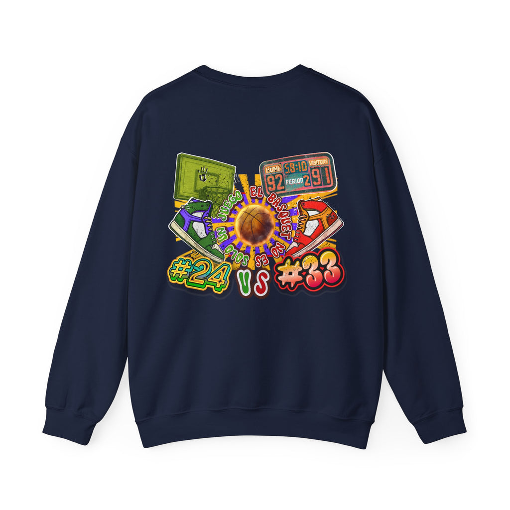 Crewneck Sweatshirt — Retro Basketball VS #24 vs #33 Graphic
