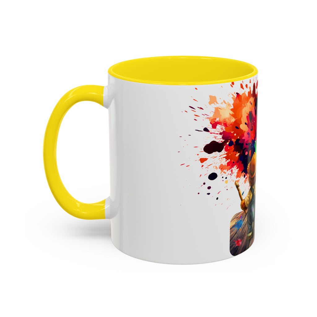 Colorful Heart Painter Coffee Mug — Kid Artist Splash Design (11/15oz)