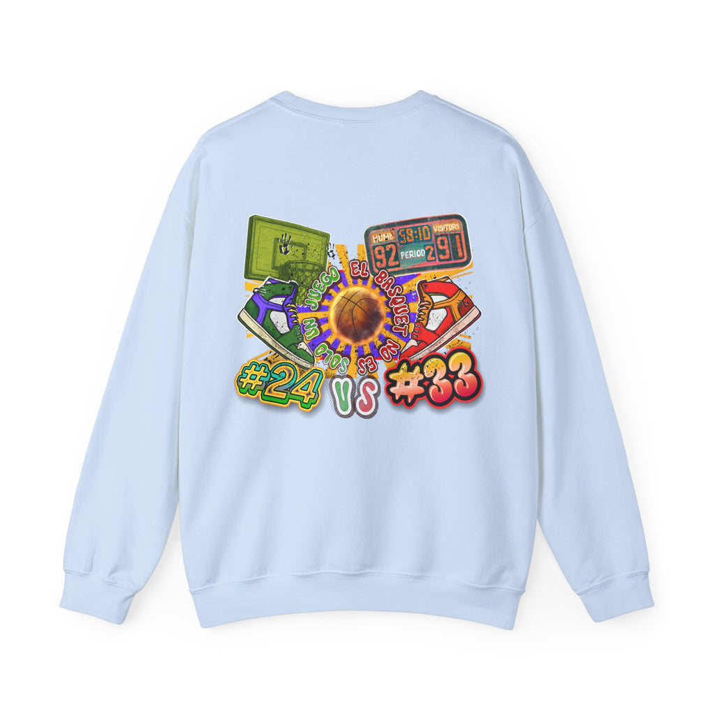 Crewneck Sweatshirt — Retro Basketball VS #24 vs #33 Graphic