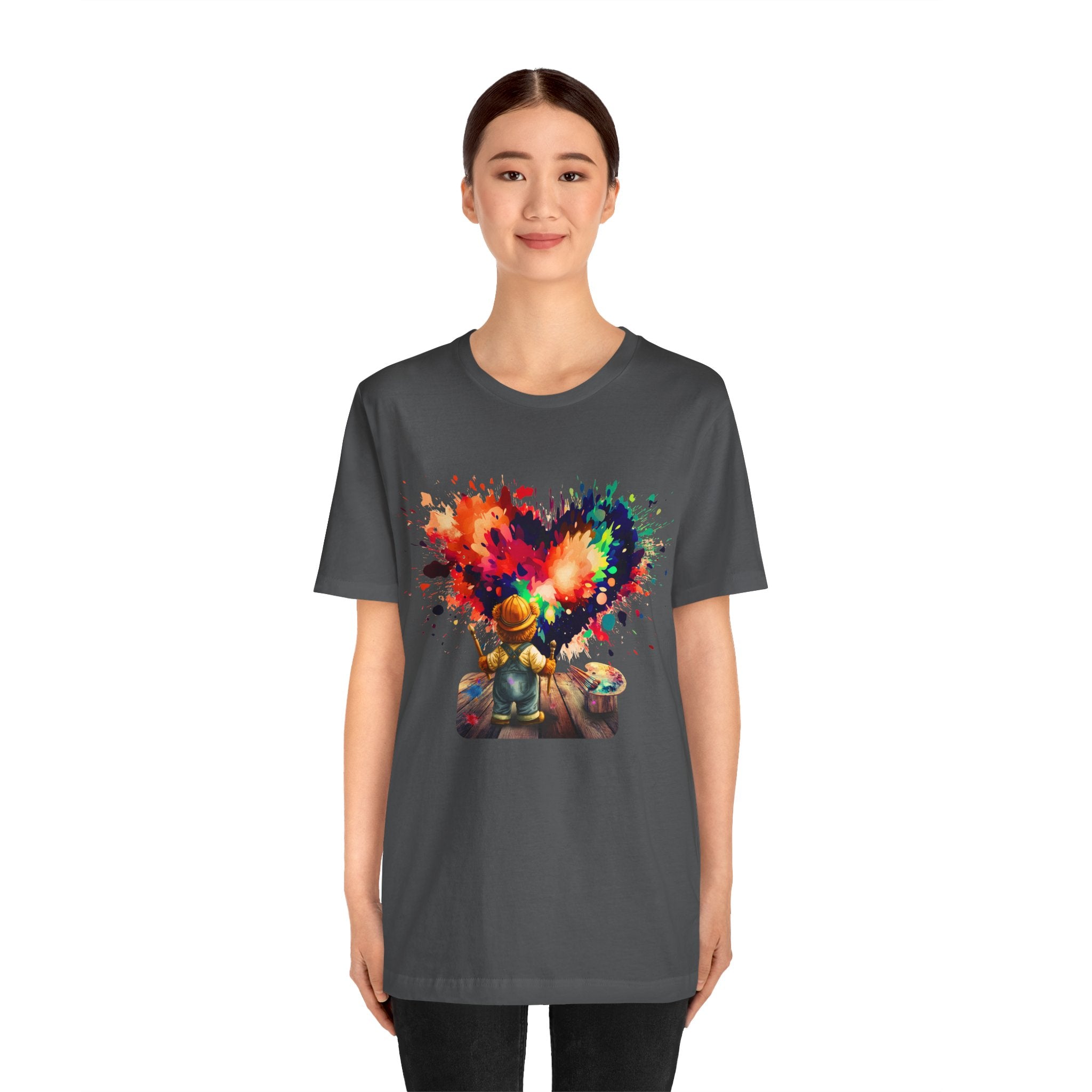 Painter Kid Heart Splash T‑Shirt — Colorful Artistic Kids Tee