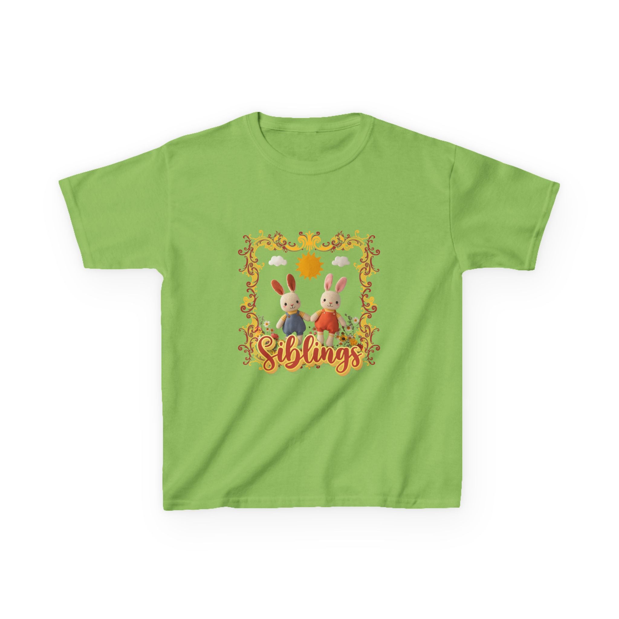 Kids Tee — 'Siblings' Bunny Family Spring Floral Graphic