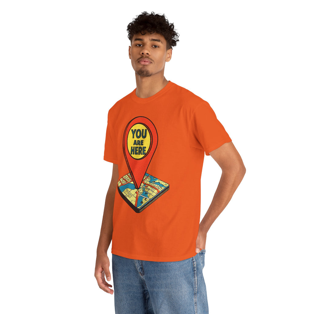 You Are Here Map Marker T-Shirt — Travel Icon Graphic Tee
