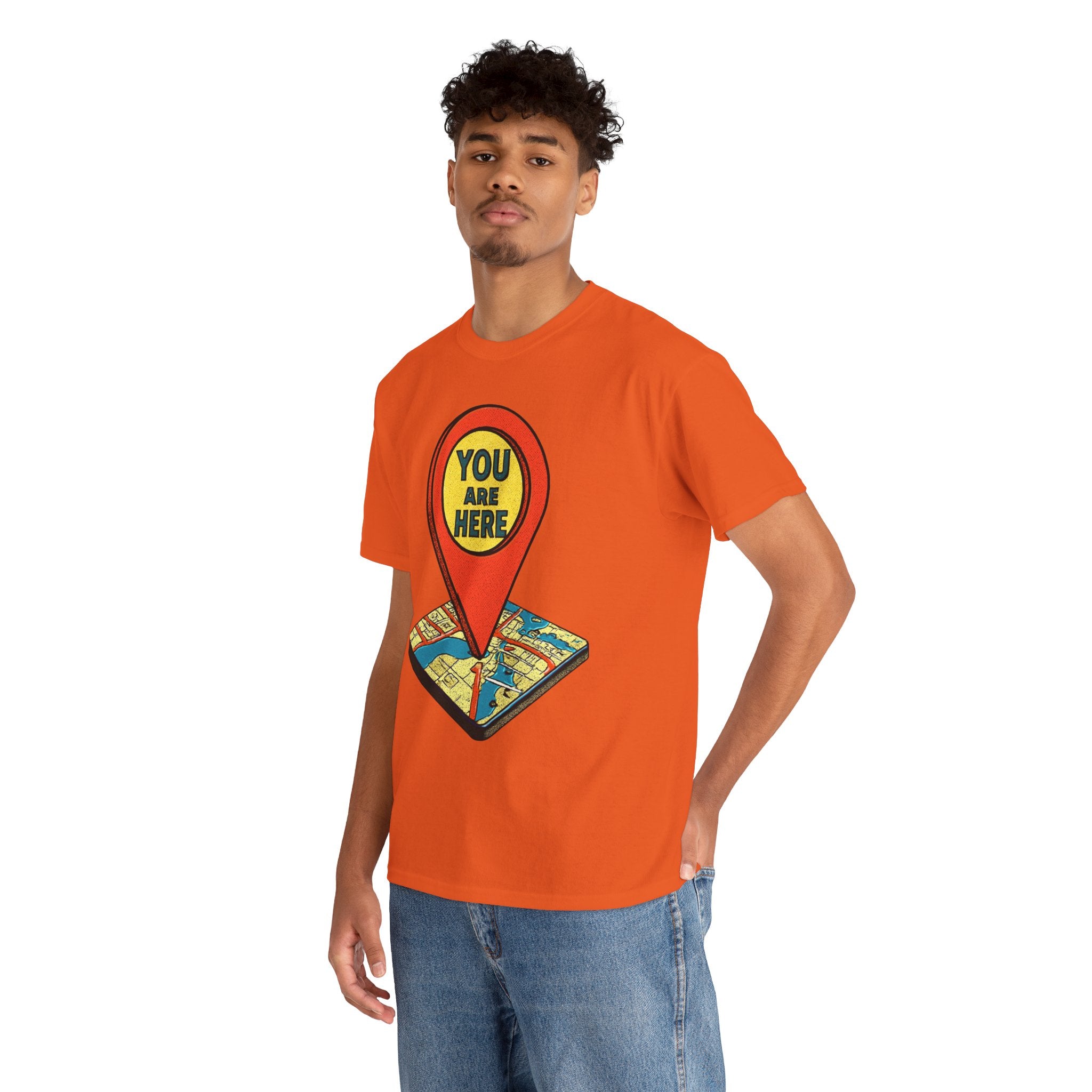 You Are Here Map Marker T-Shirt — Travel Icon Graphic Tee