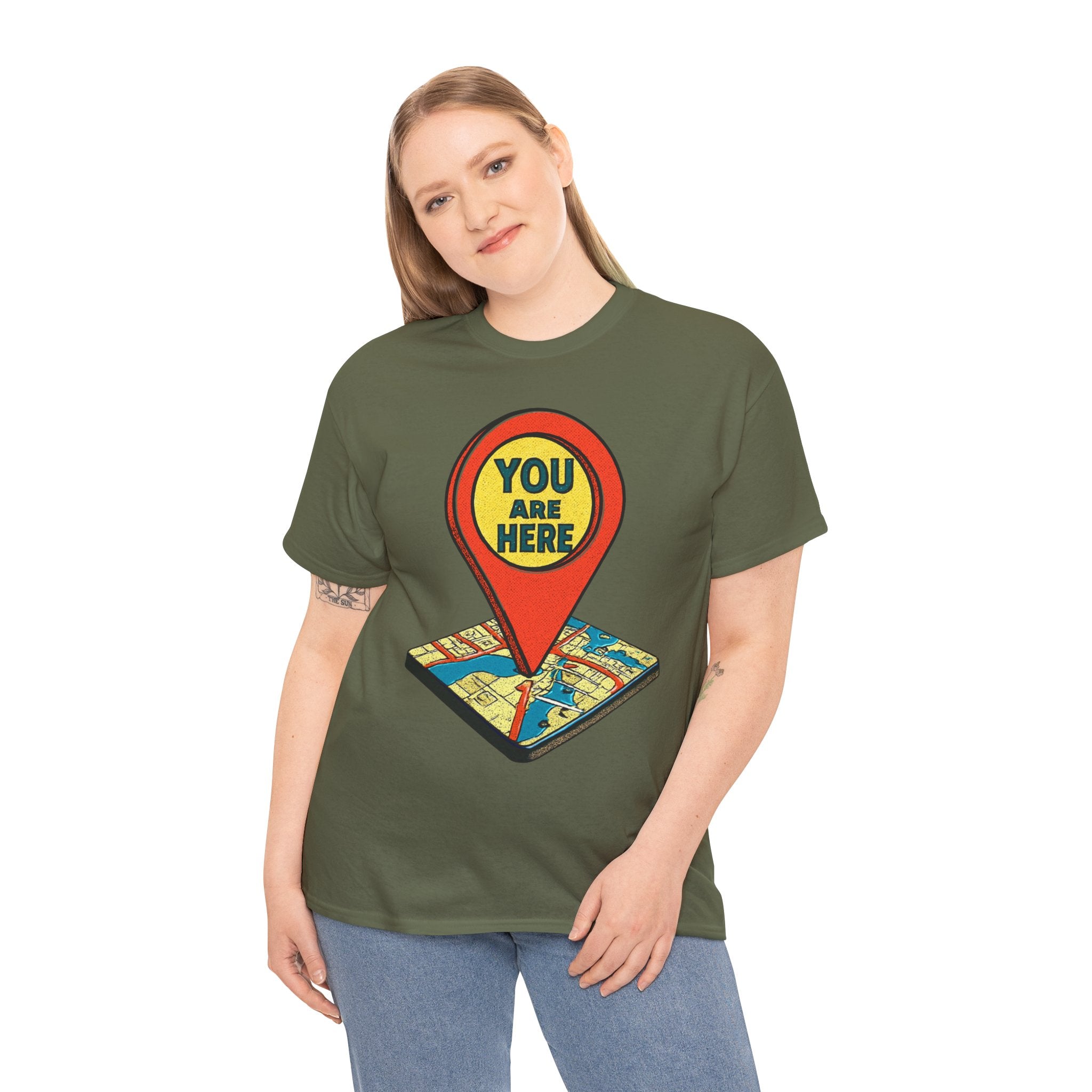 You Are Here Map Marker T-Shirt — Travel Icon Graphic Tee