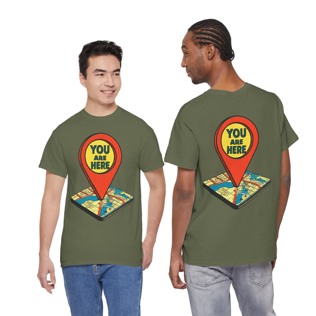 You Are Here Map Marker T-Shirt — Travel Icon Graphic Tee