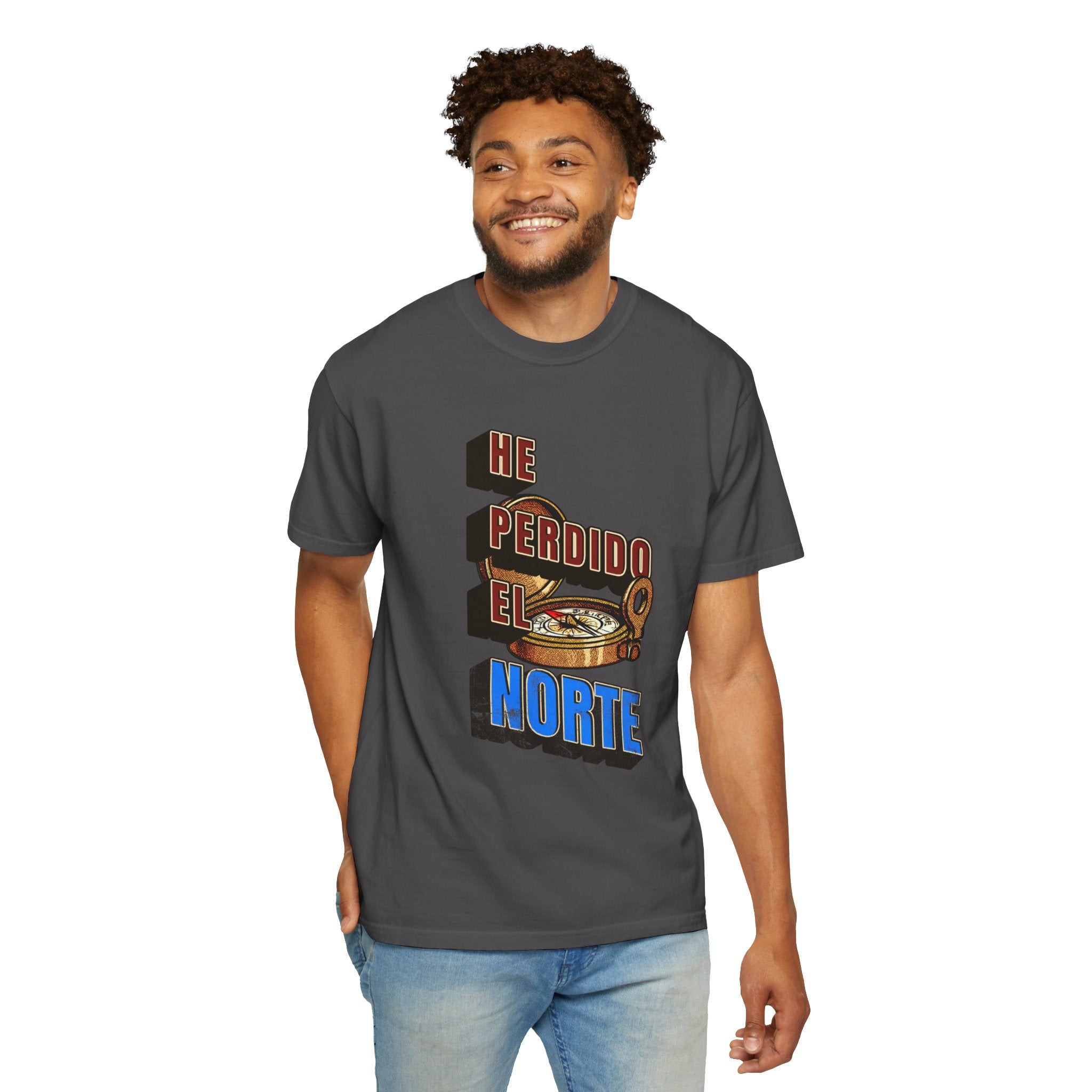 T-Shirt — "He Perdido El Norte" Vintage Compass Graphic