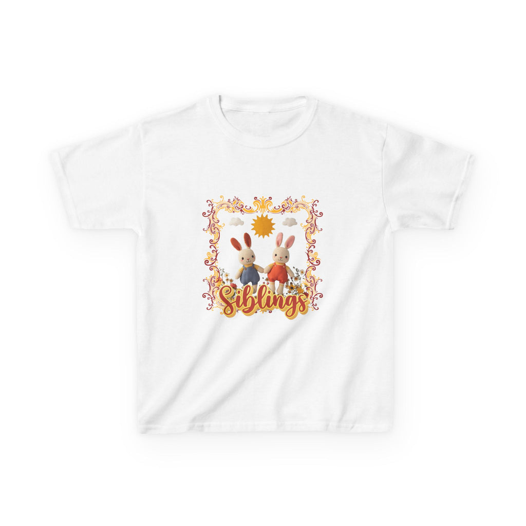 Kids Tee — 'Siblings' Bunny Family Spring Floral Graphic