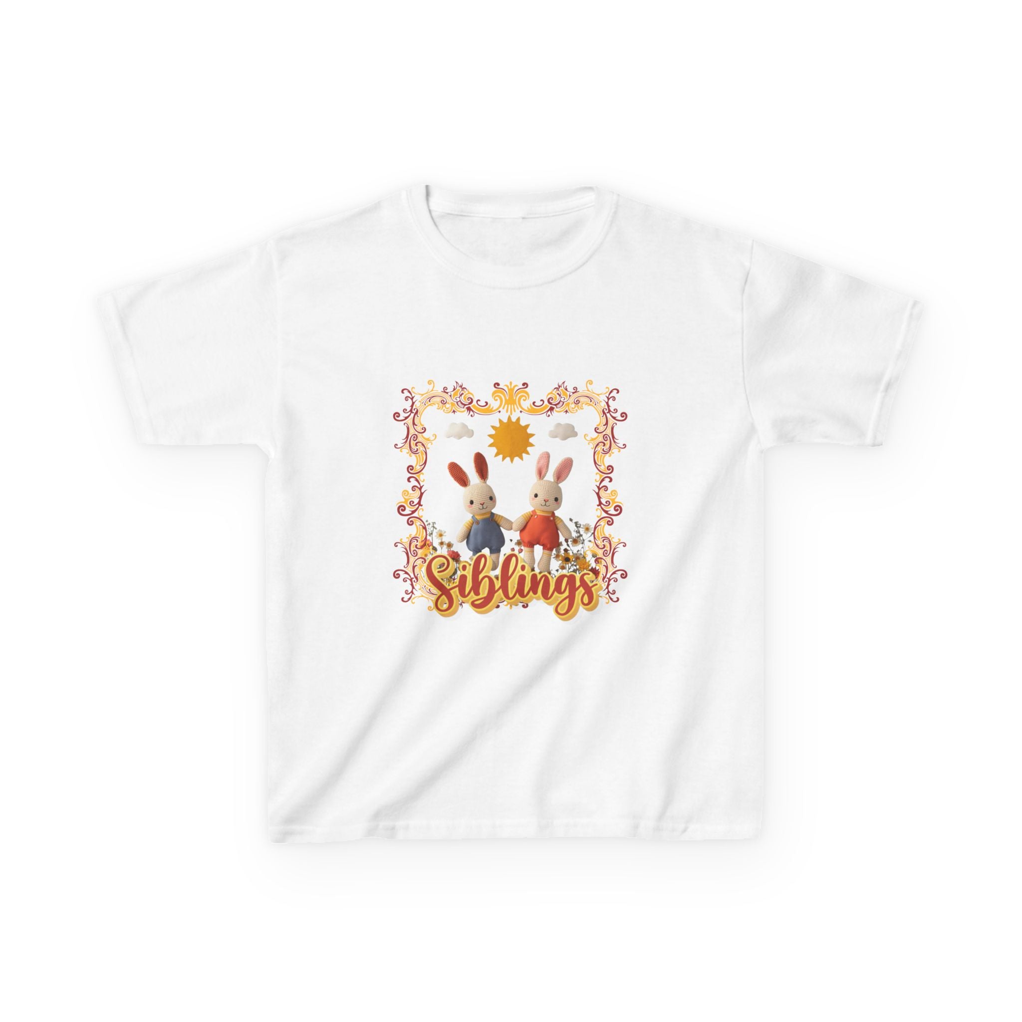 Kids Tee — 'Siblings' Bunny Family Spring Floral Graphic