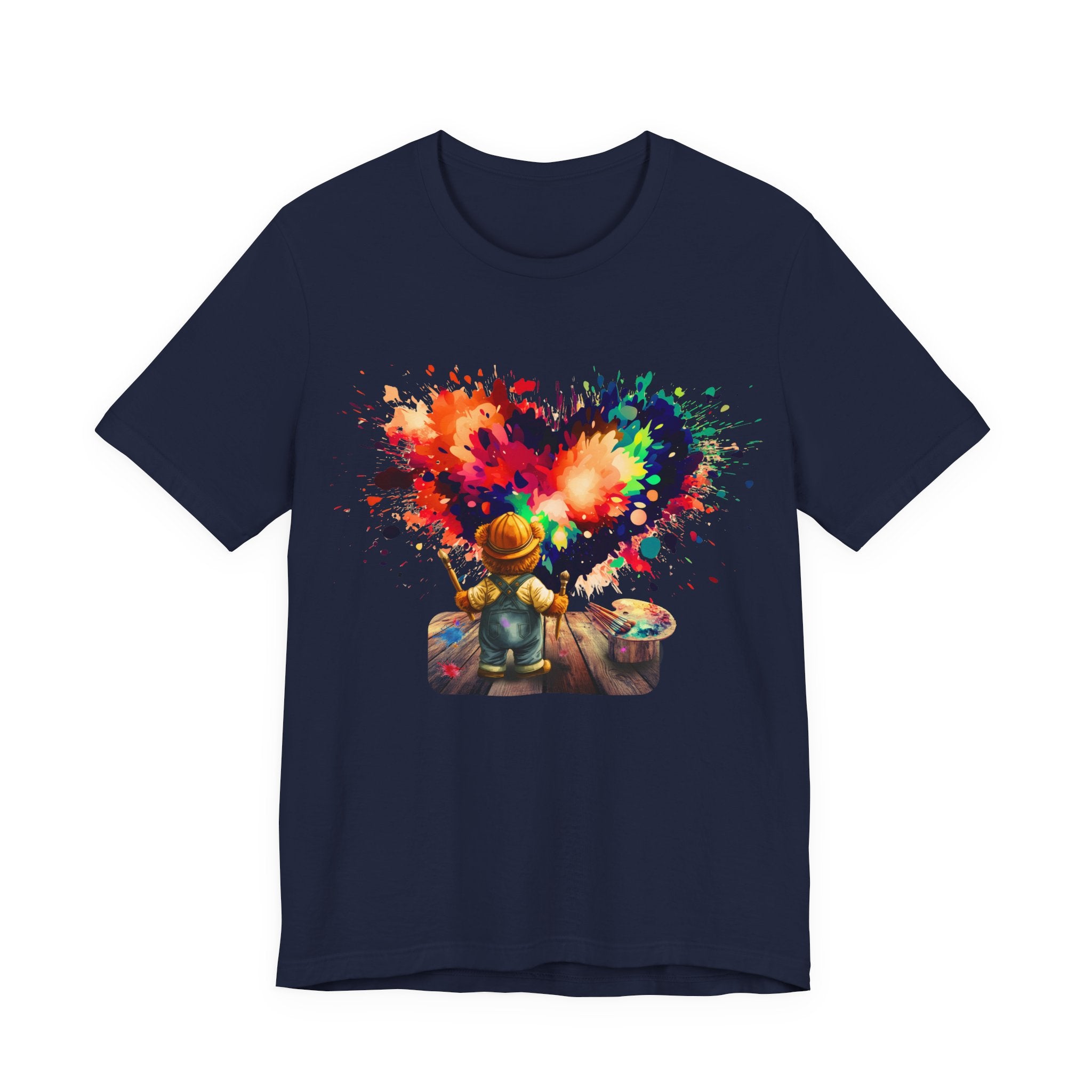 Painter Kid Heart Splash T‑Shirt — Colorful Artistic Kids Tee