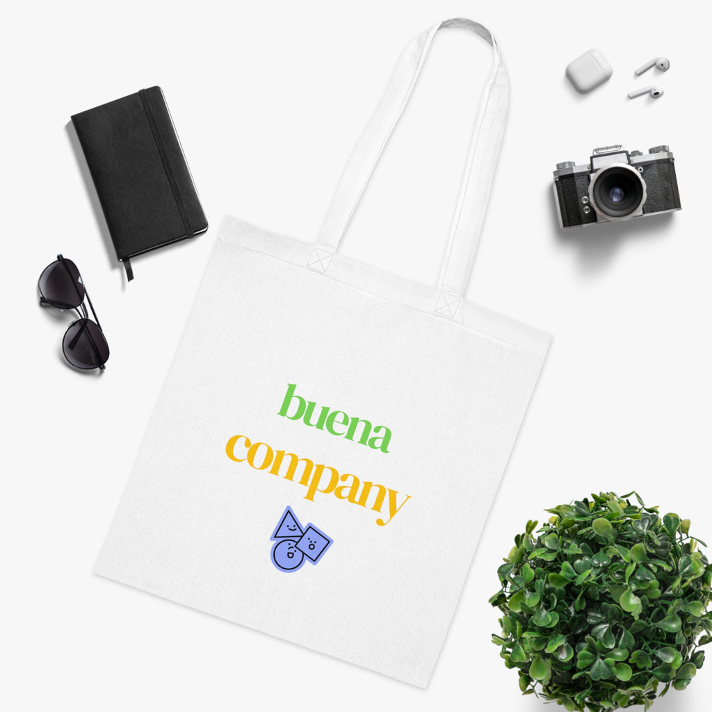 Buena Company Cotton Tote Bag — Colorful Text Grocery & Everyday Market Tote