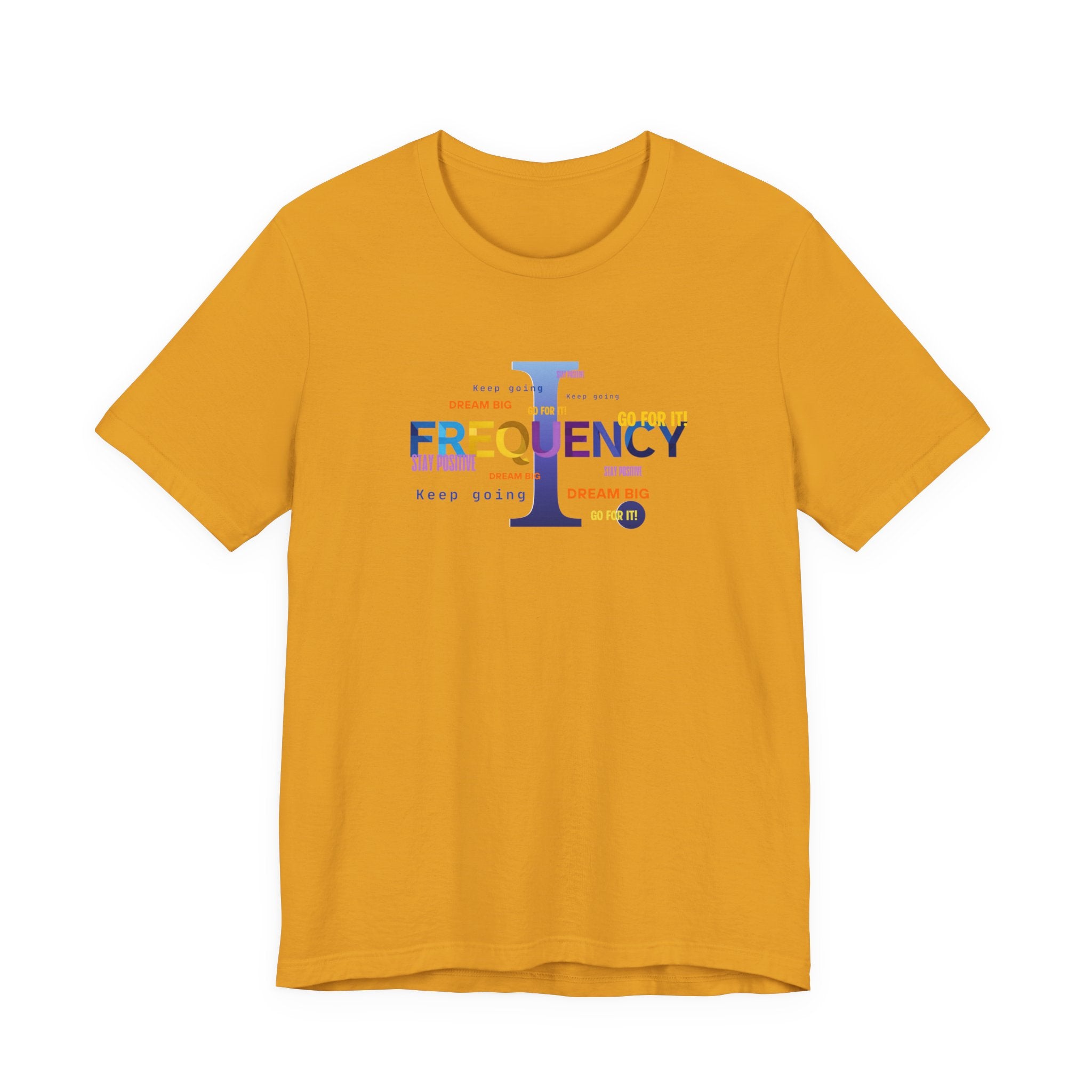 Frequency Graphic Tee — Inspirational Vibes, Repeated Typography Design