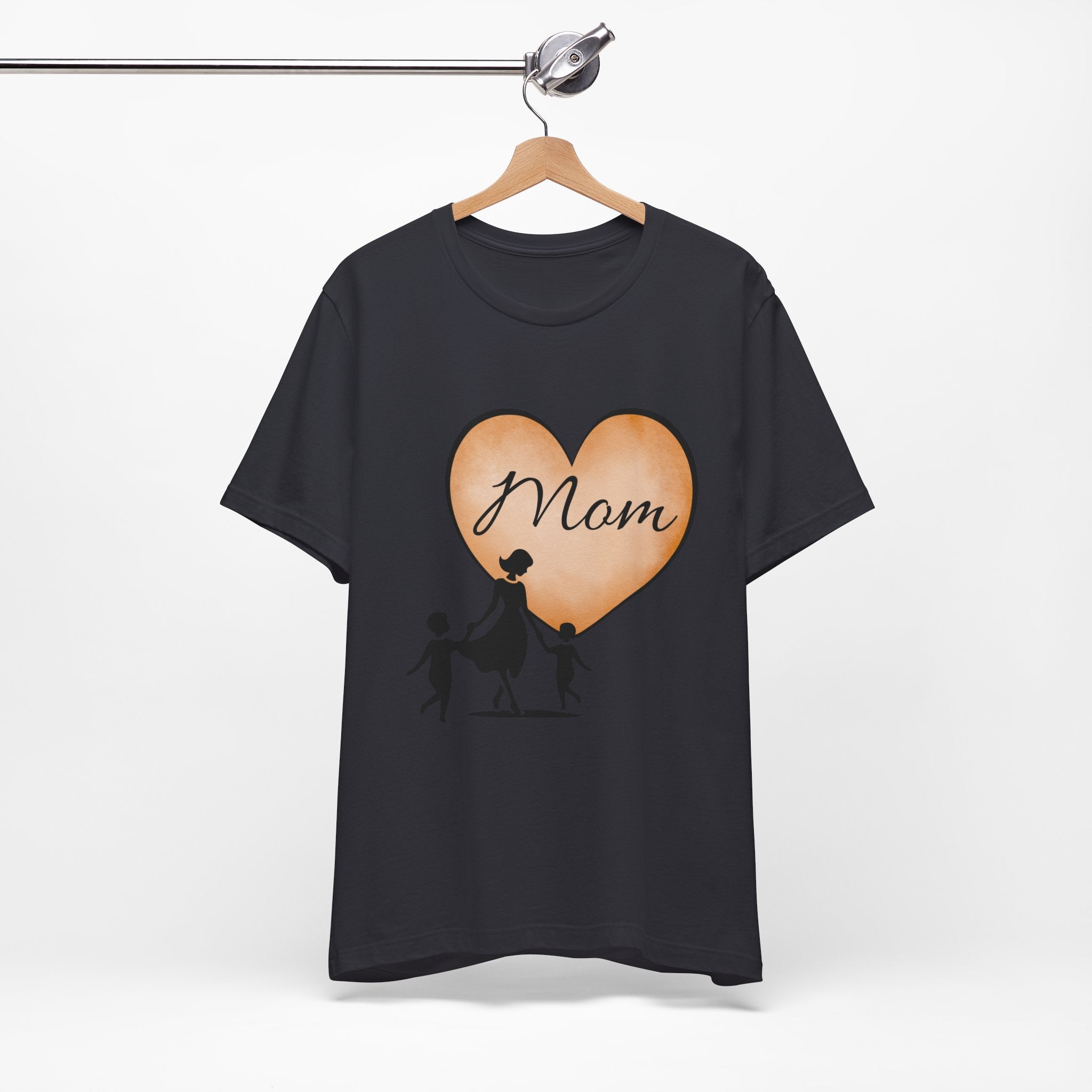 Mom Heart Graphic Tee — Mother & Children Silhouette Mother's Day T‑Shirt