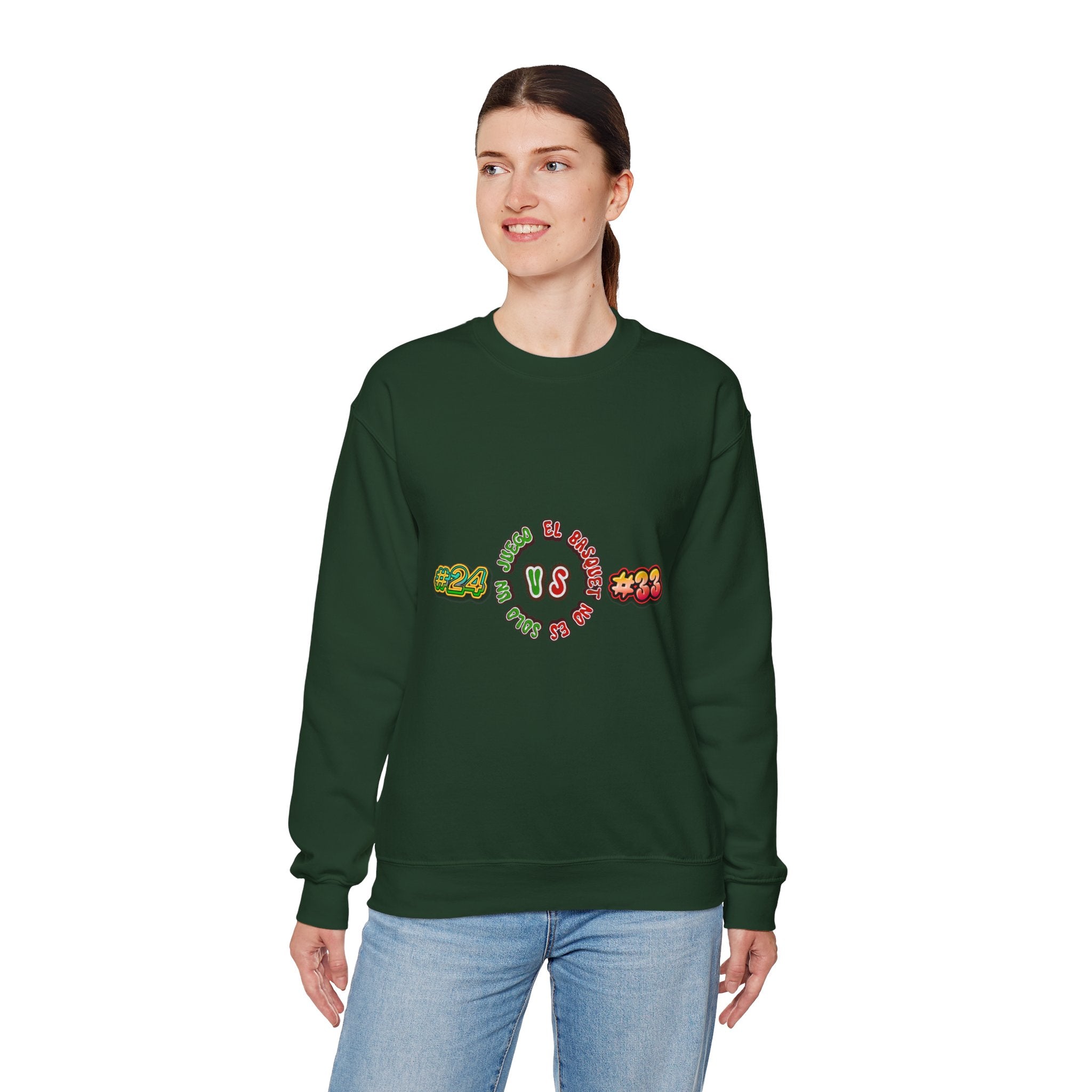 Crewneck Sweatshirt — Retro Basketball VS #24 vs #33 Graphic