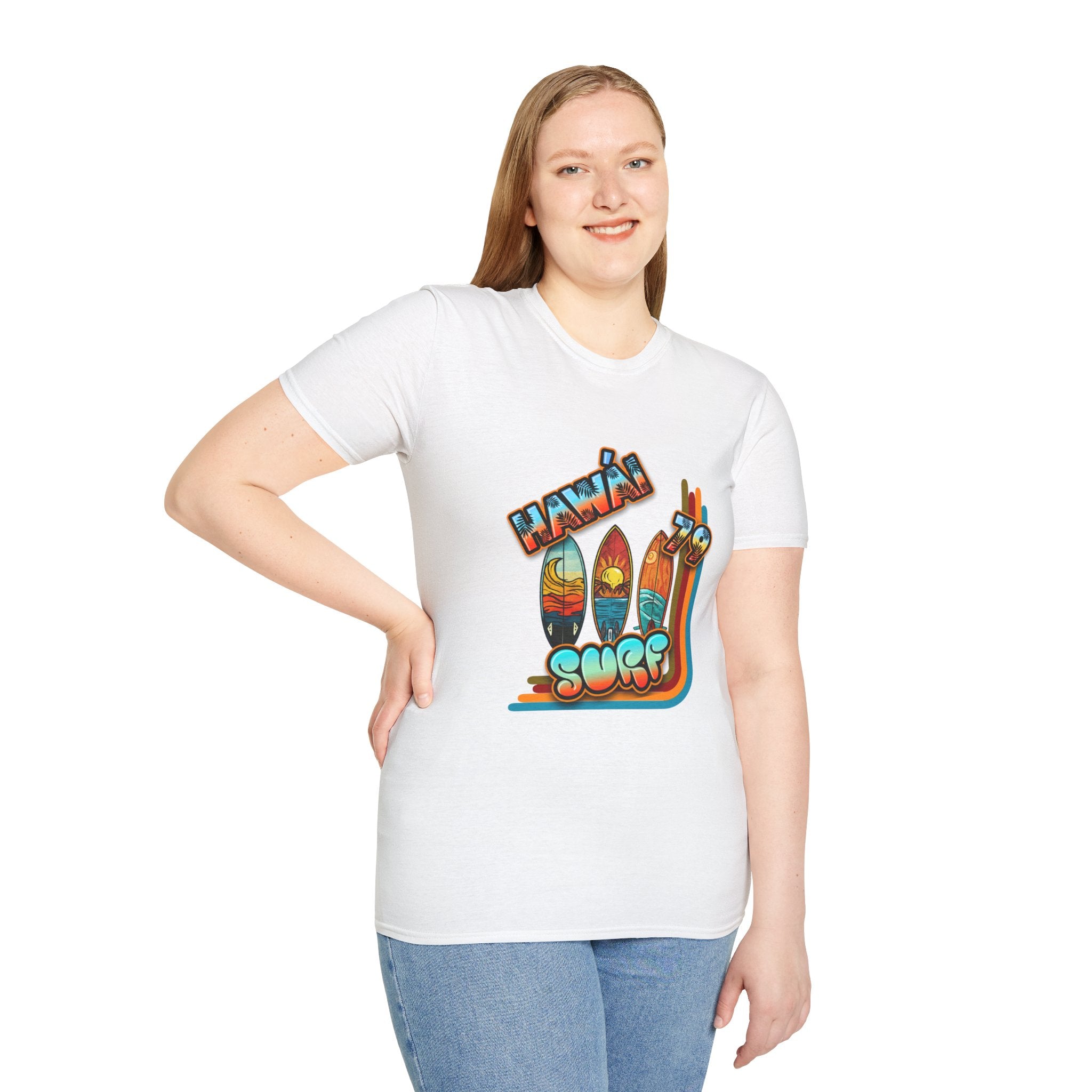 Hawaii Surf Retro T-Shirt — Vintage Surfboards & Shaka Graphic