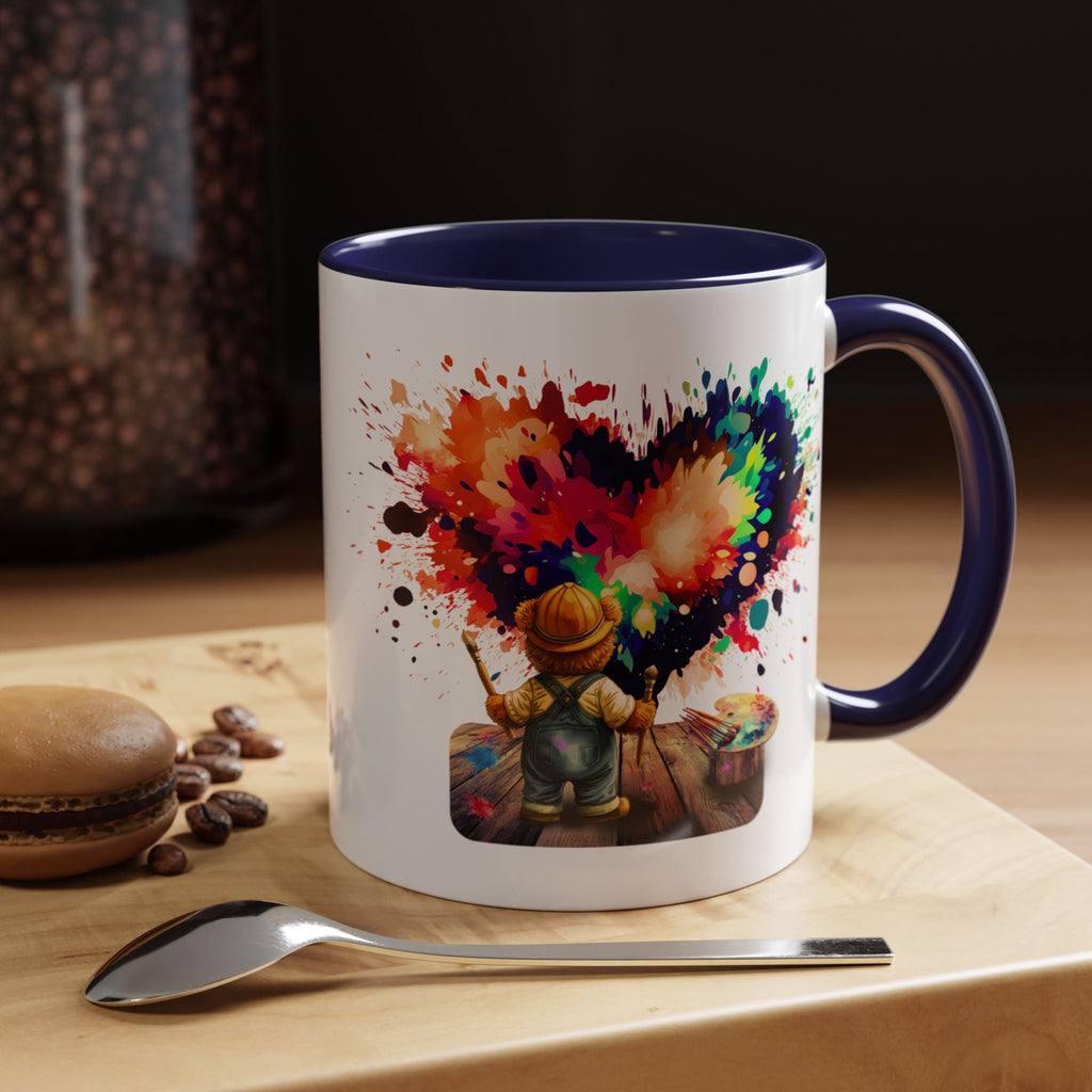 Colorful Heart Paint Mug — Artist Child Splash Coffee Cup (11/15oz)