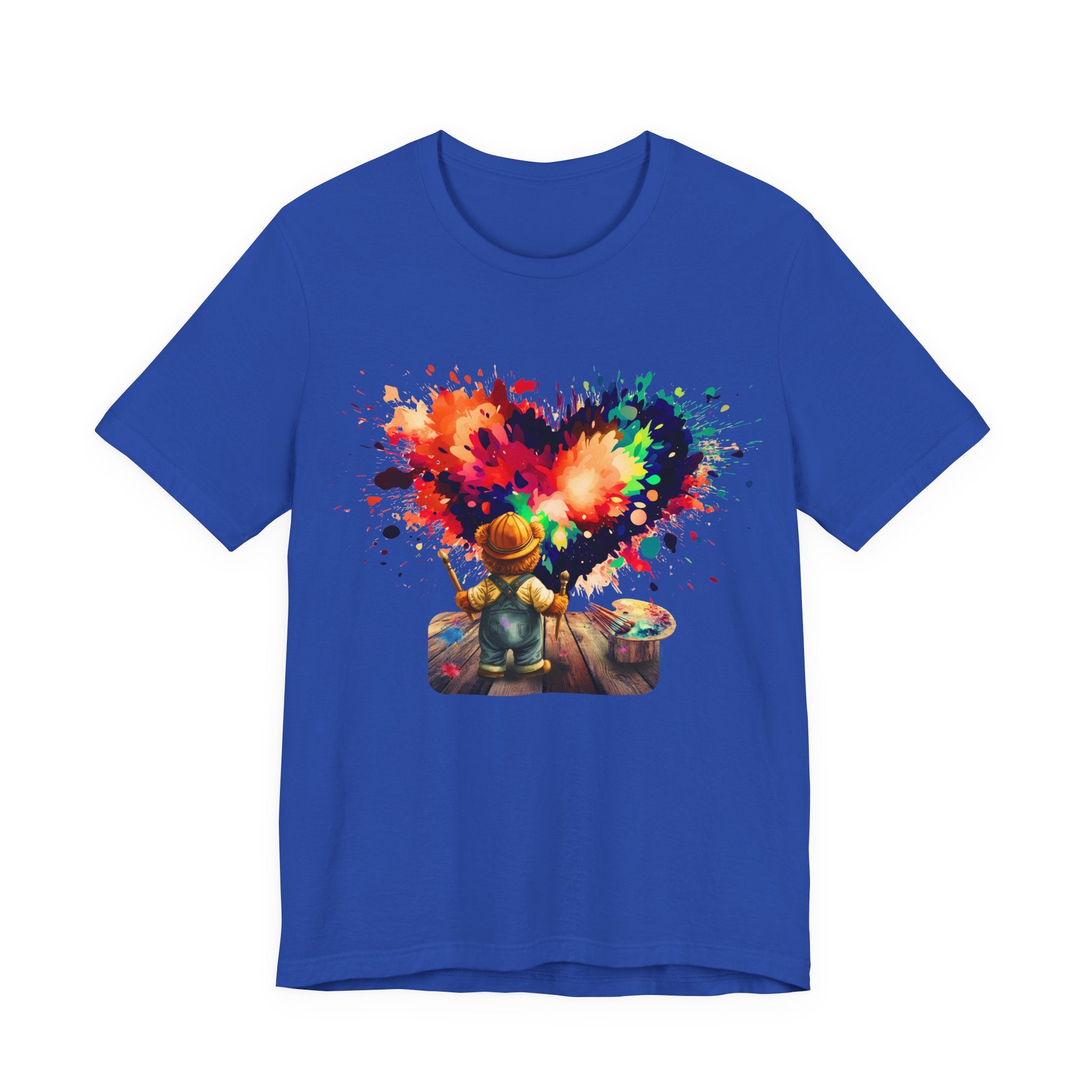 Painter Kid Heart Splash T‑Shirt — Colorful Artistic Kids Tee