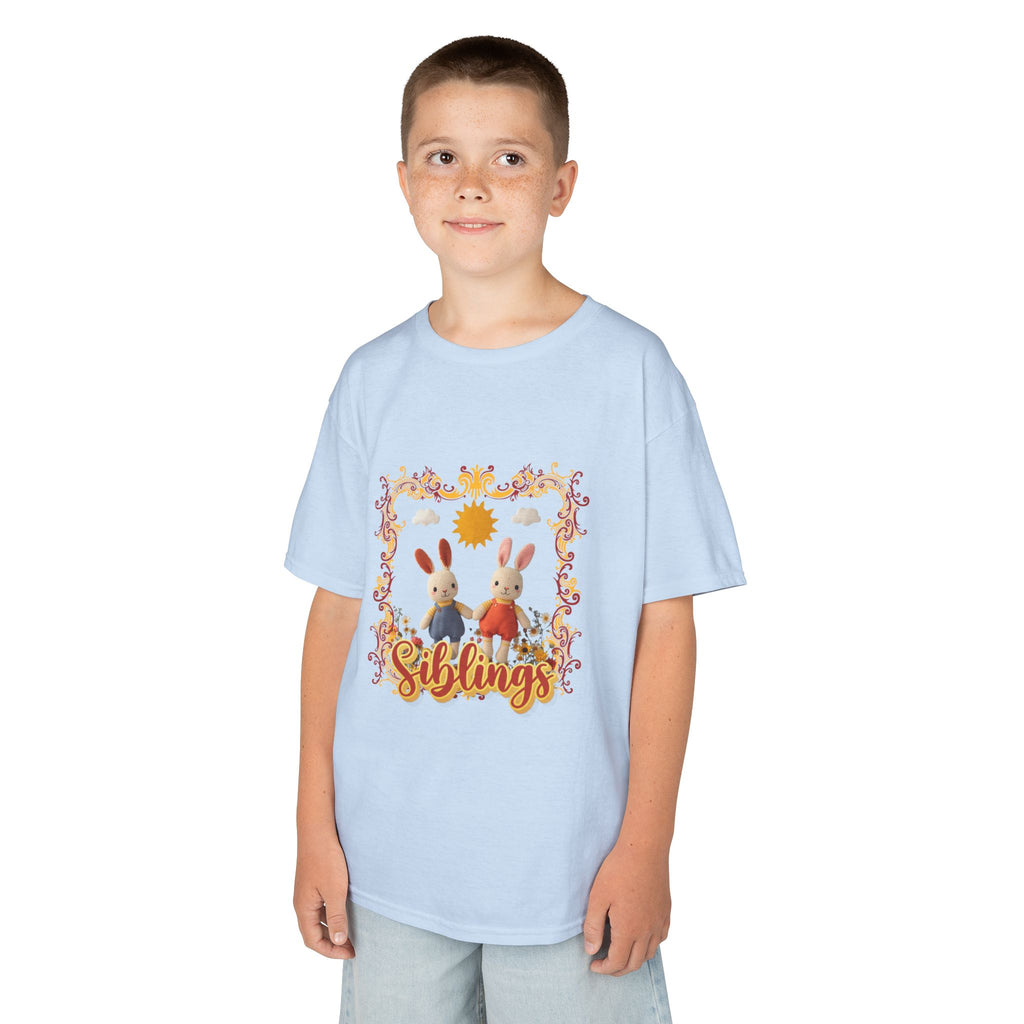 Kids Tee — 'Siblings' Bunny Family Spring Floral Graphic