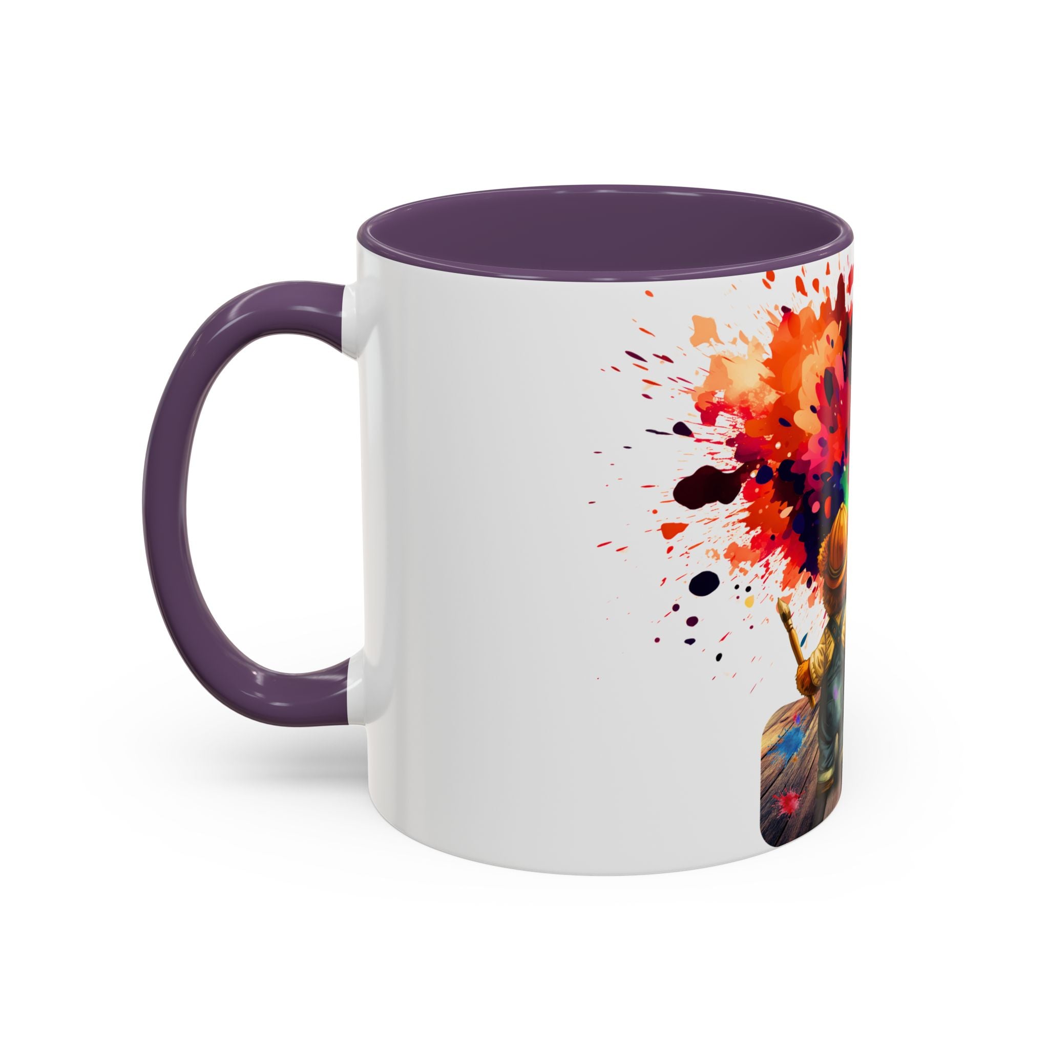 Colorful Heart Painter Coffee Mug — Kid Artist Splash Design (11/15oz)