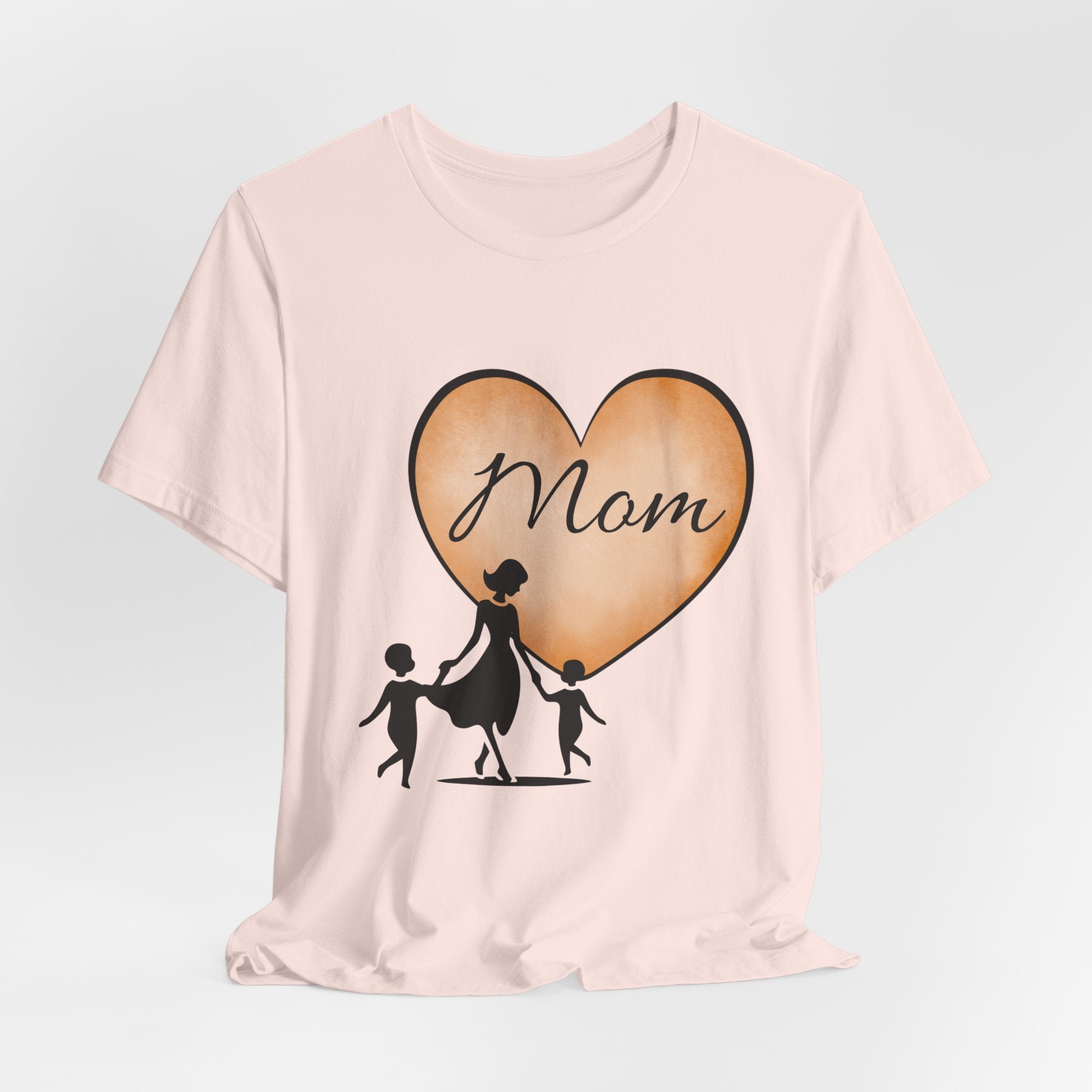 Mom Heart Graphic Tee — Mother & Children Silhouette Mother's Day T‑Shirt