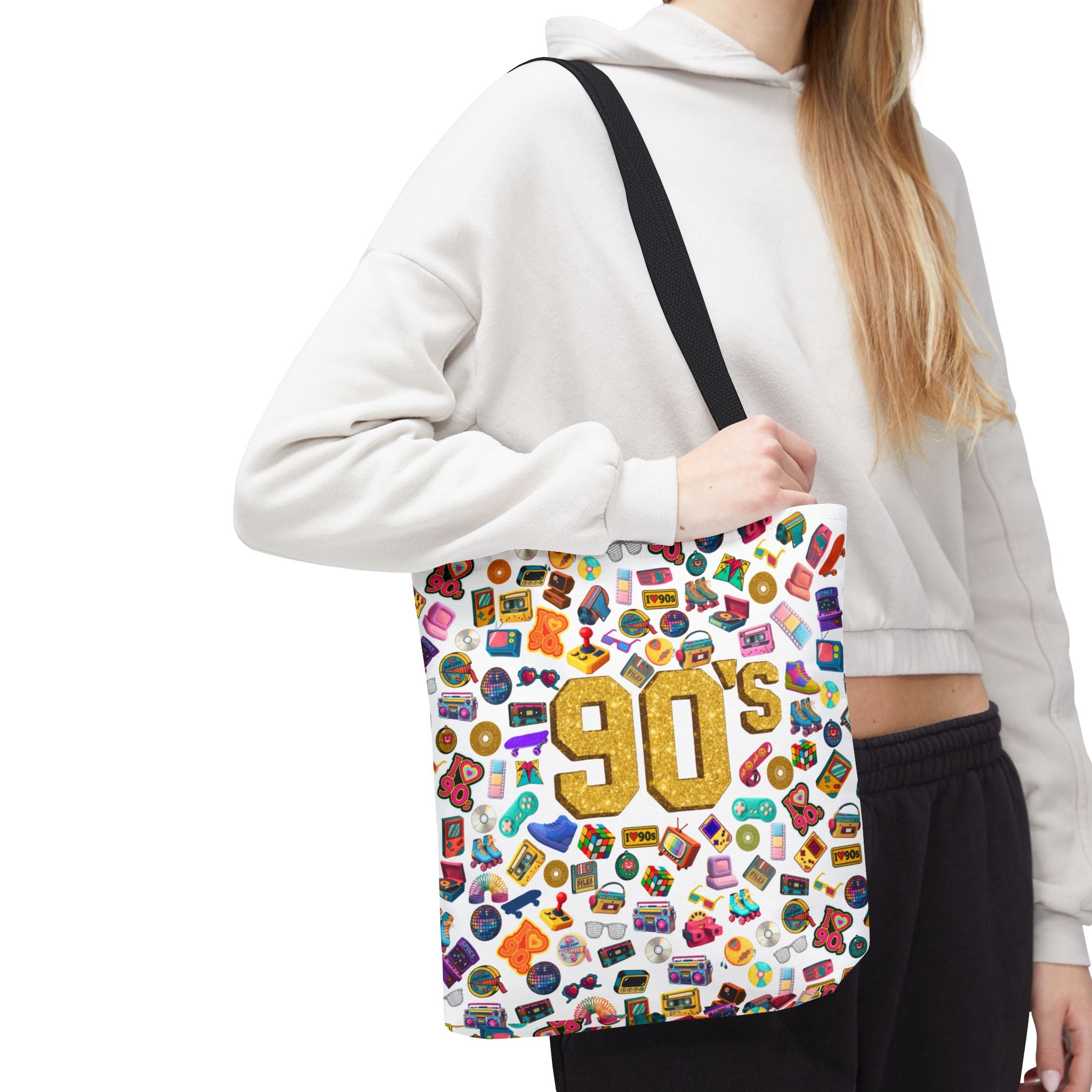 90s Retro Icons Tote Bag — Vintage Pop Culture AOP Tote (Copia)