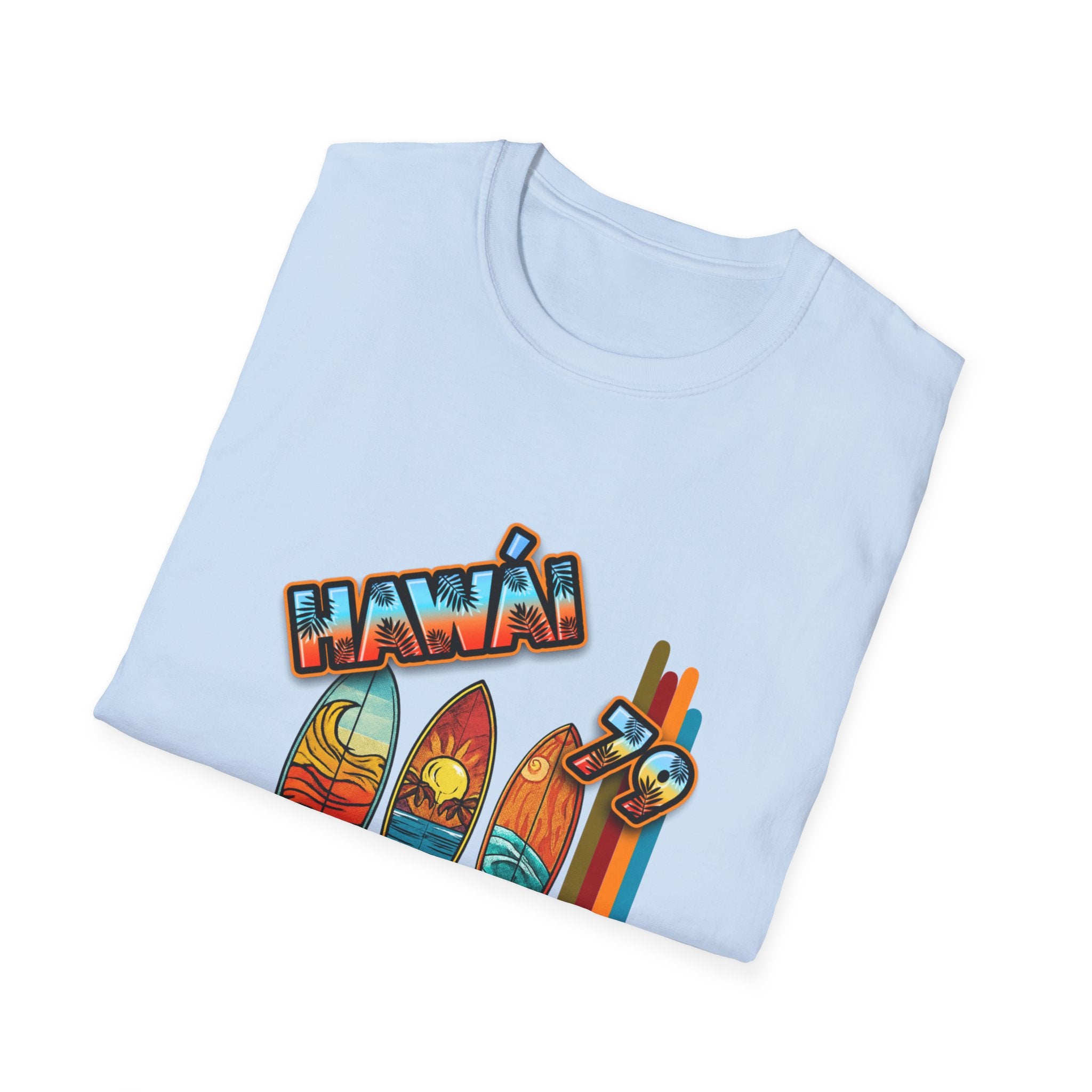 Hawaii Surf Retro T-Shirt — Vintage Surfboards & Shaka Graphic