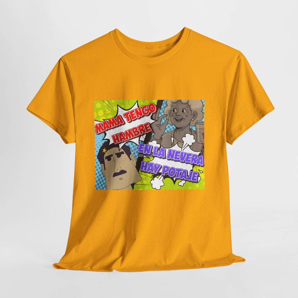 Pop Art Spanish Meme T-Shirt — "Mamá tengo hambre" Comic Tee