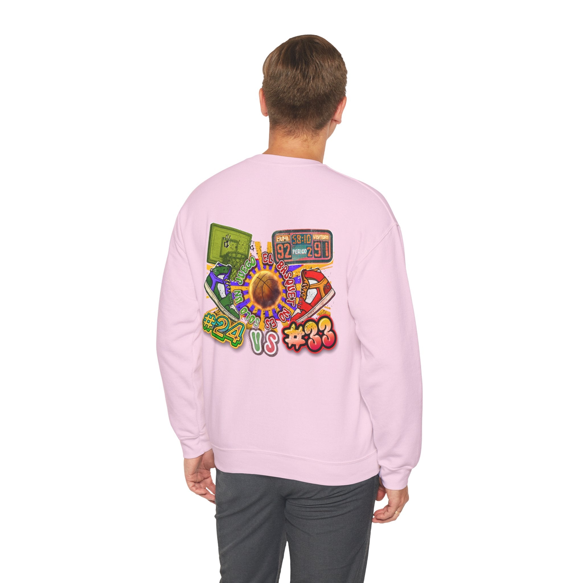 Crewneck Sweatshirt — Retro Basketball VS #24 vs #33 Graphic