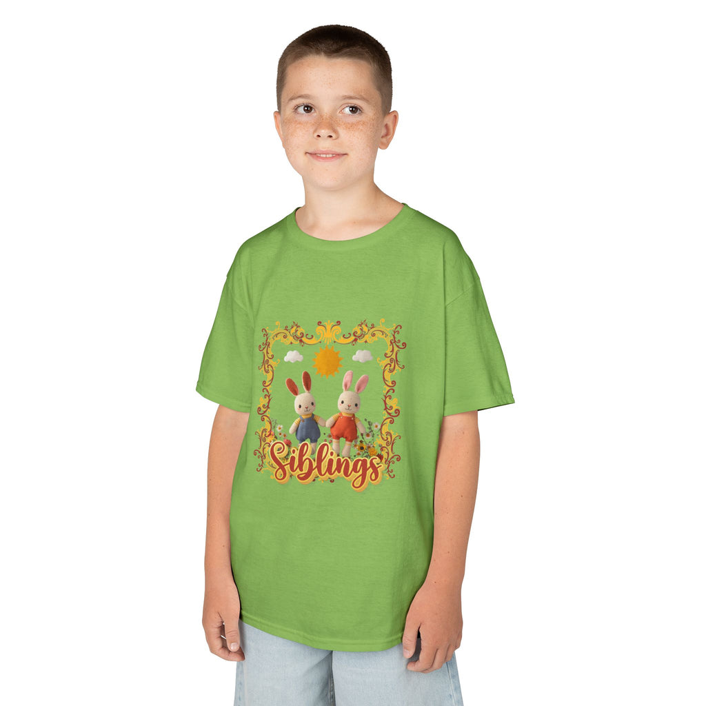 Kids Tee — 'Siblings' Bunny Family Spring Floral Graphic