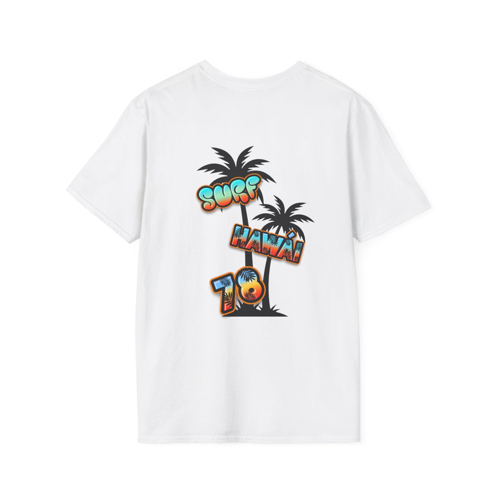 Surf Hawaii T-Shirt — Retro Tropical Sun & Palm Beach Tee