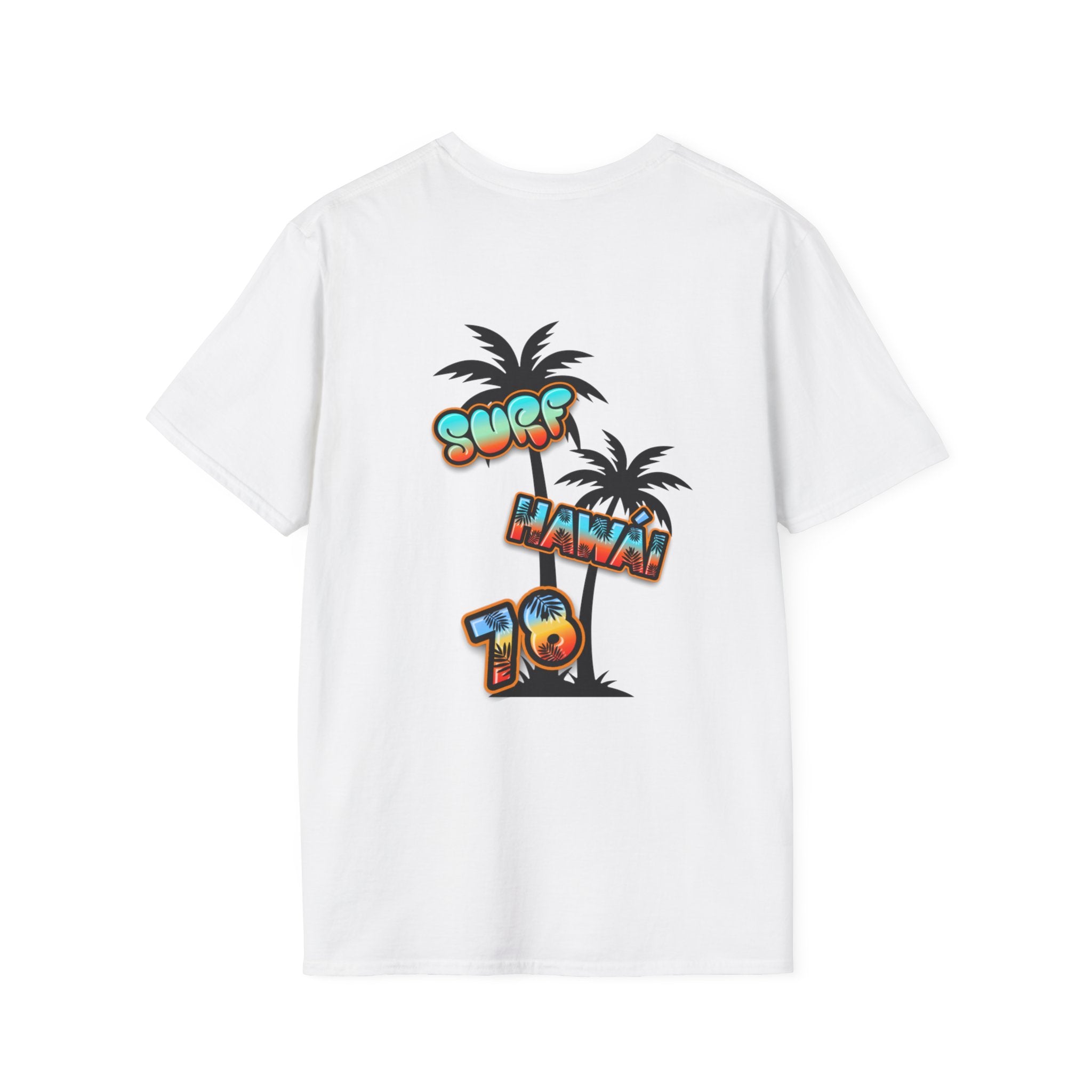 Surf Hawaii T-Shirt — Retro Tropical Sun & Palm Beach Tee