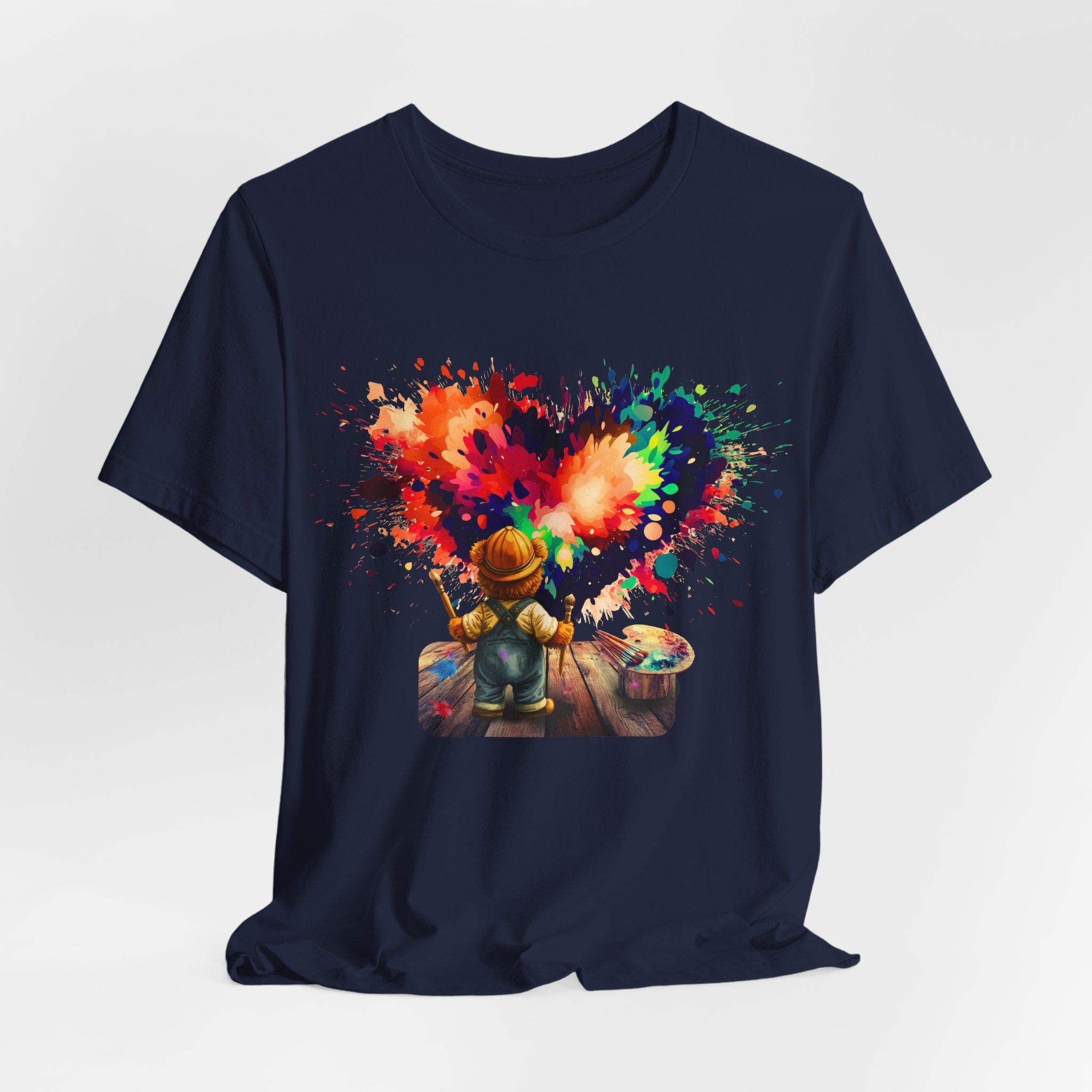 Painter Kid Heart Splash T‑Shirt — Colorful Artistic Kids Tee