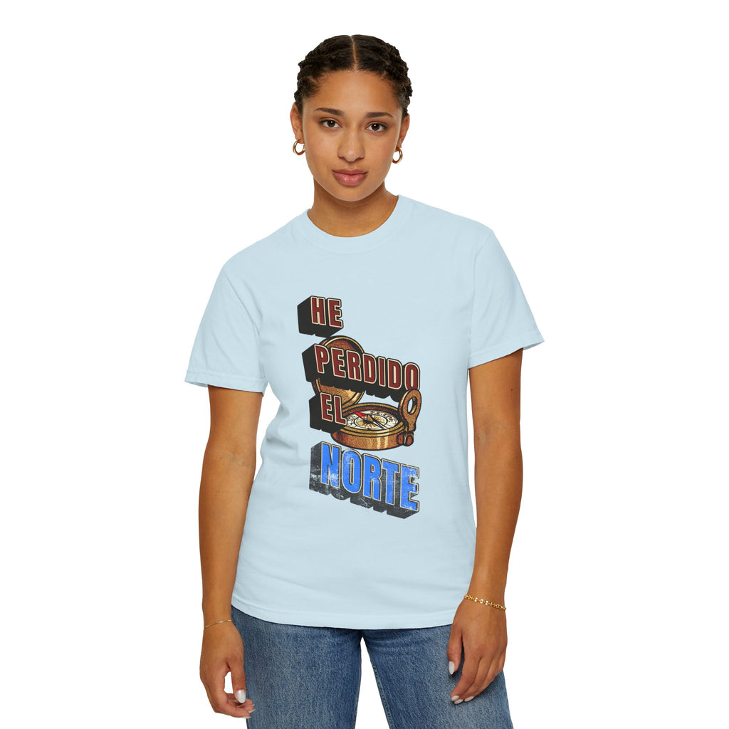 T-Shirt — "He Perdido El Norte" Vintage Compass Graphic