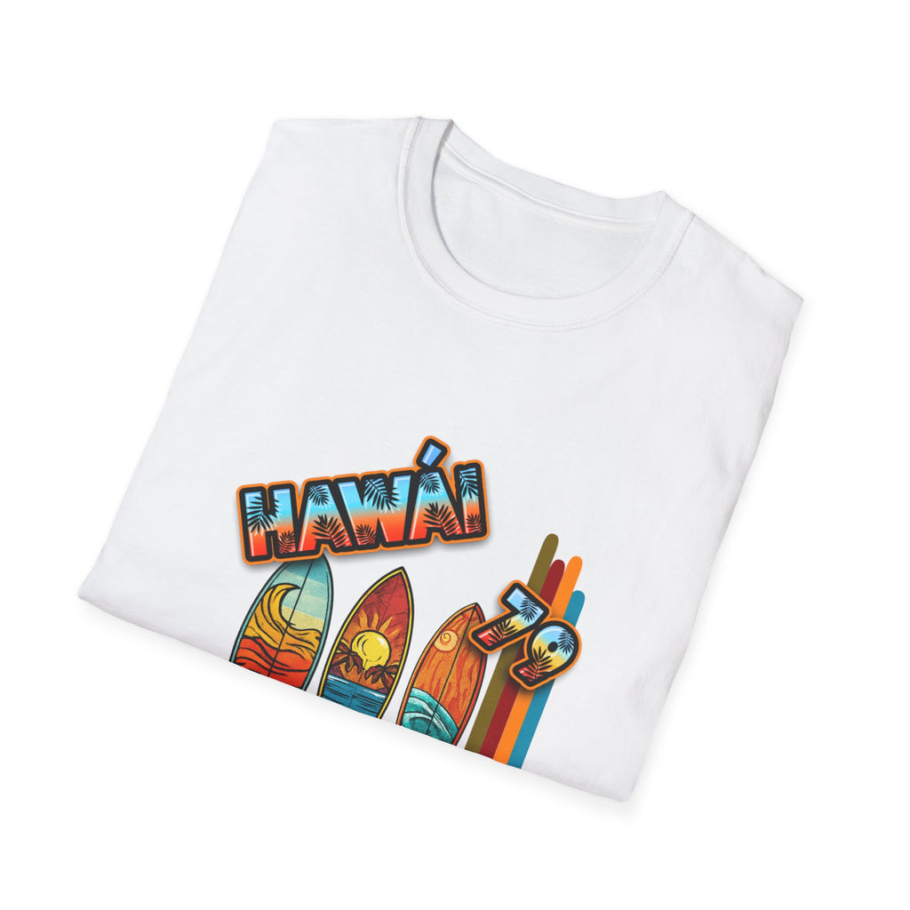 Hawaii Surf Retro T-Shirt — Vintage Surfboards & Shaka Graphic