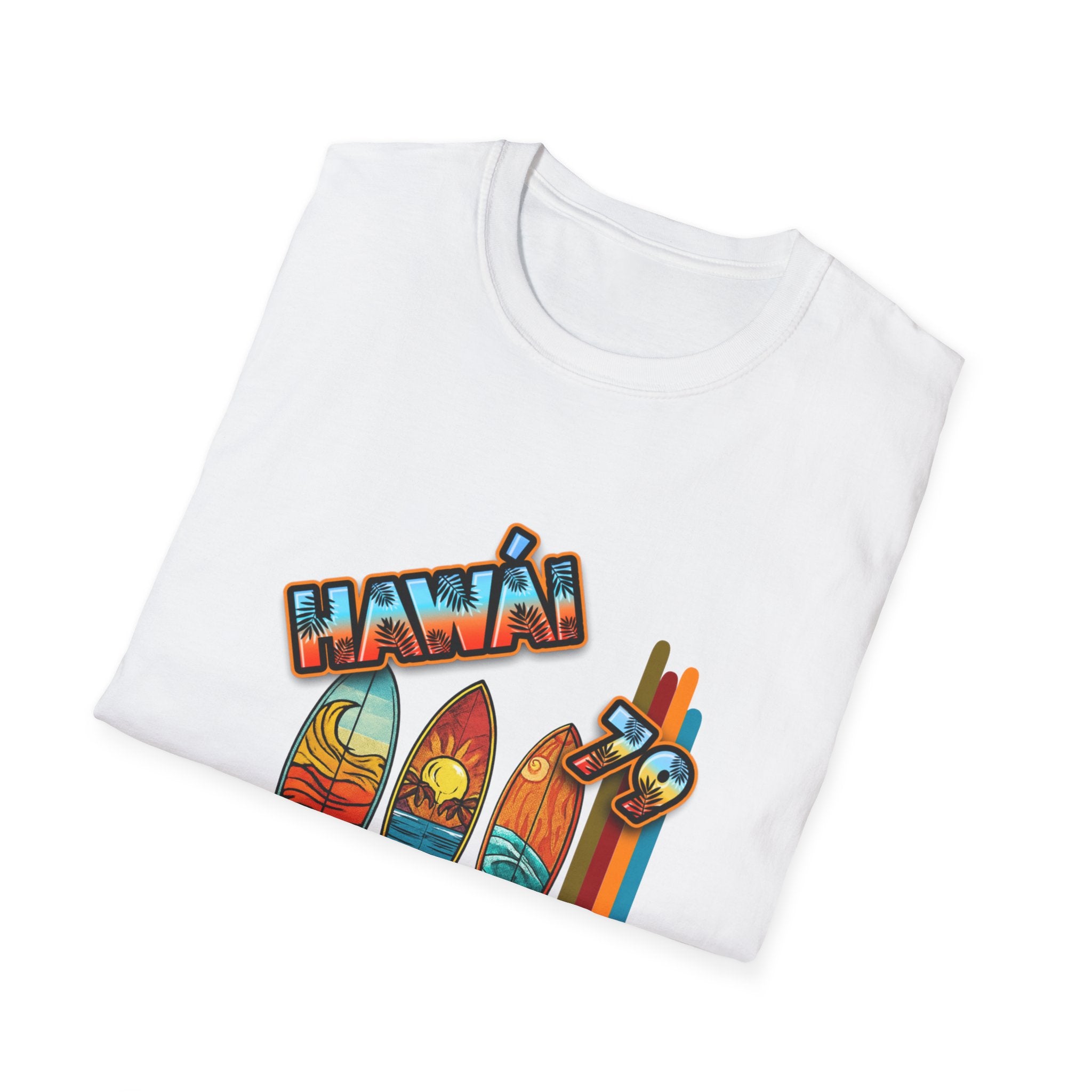 Hawaii Surf Retro T-Shirt — Vintage Surfboards & Shaka Graphic