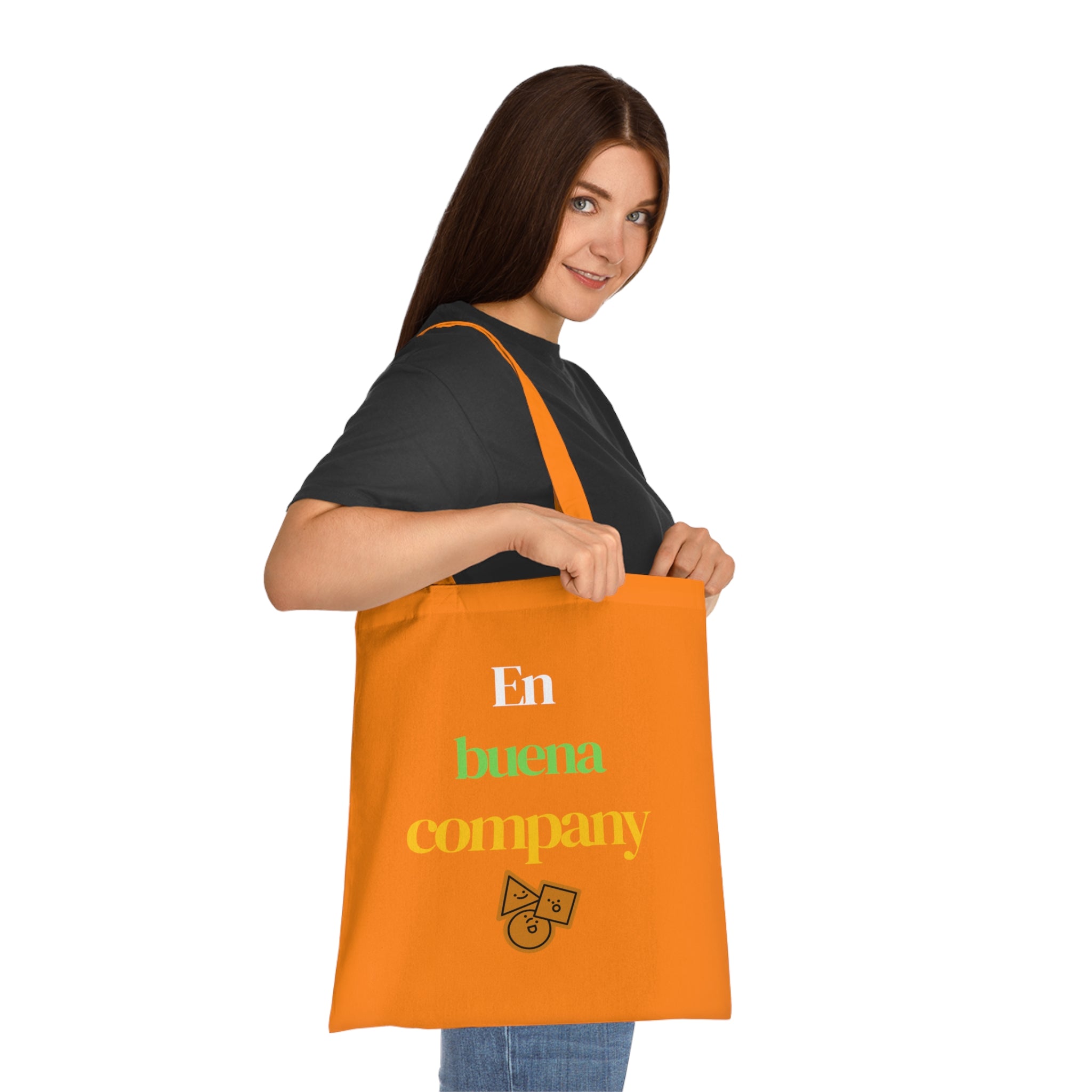 Buena Company Cotton Tote - Spanish Phrase Grocery & Market Bag with Cute Taco Icon
