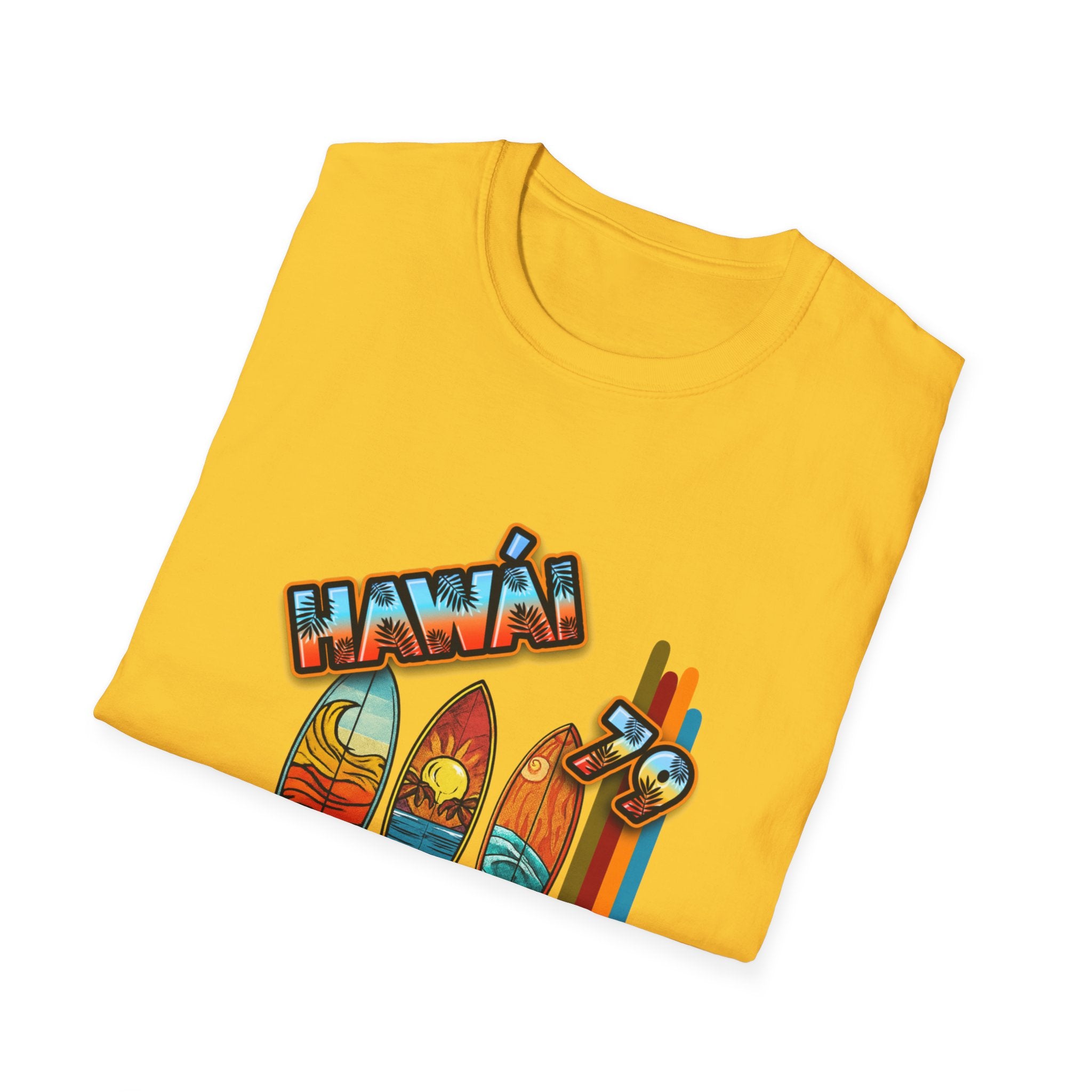 Hawaii Surf Retro T-Shirt — Vintage Surfboards & Shaka Graphic
