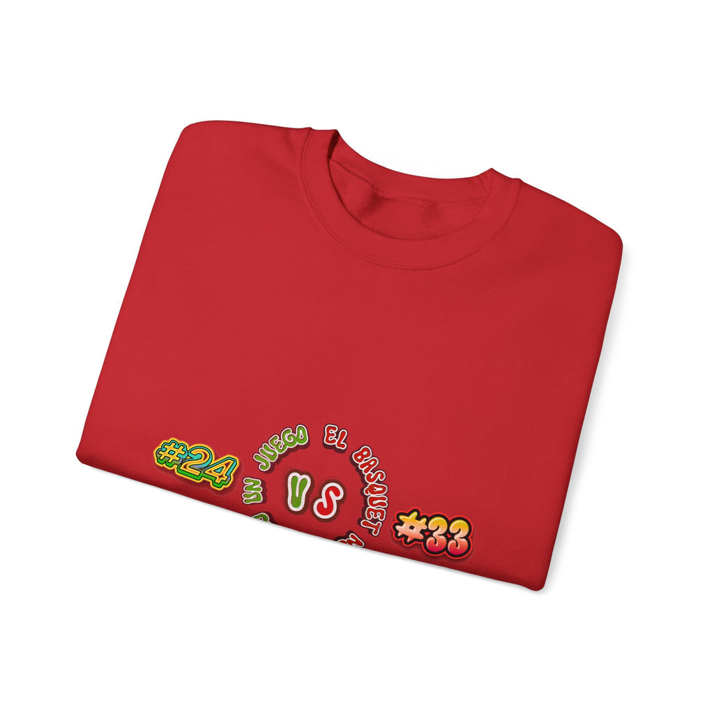 Crewneck Sweatshirt — Retro Basketball VS #24 vs #33 Graphic
