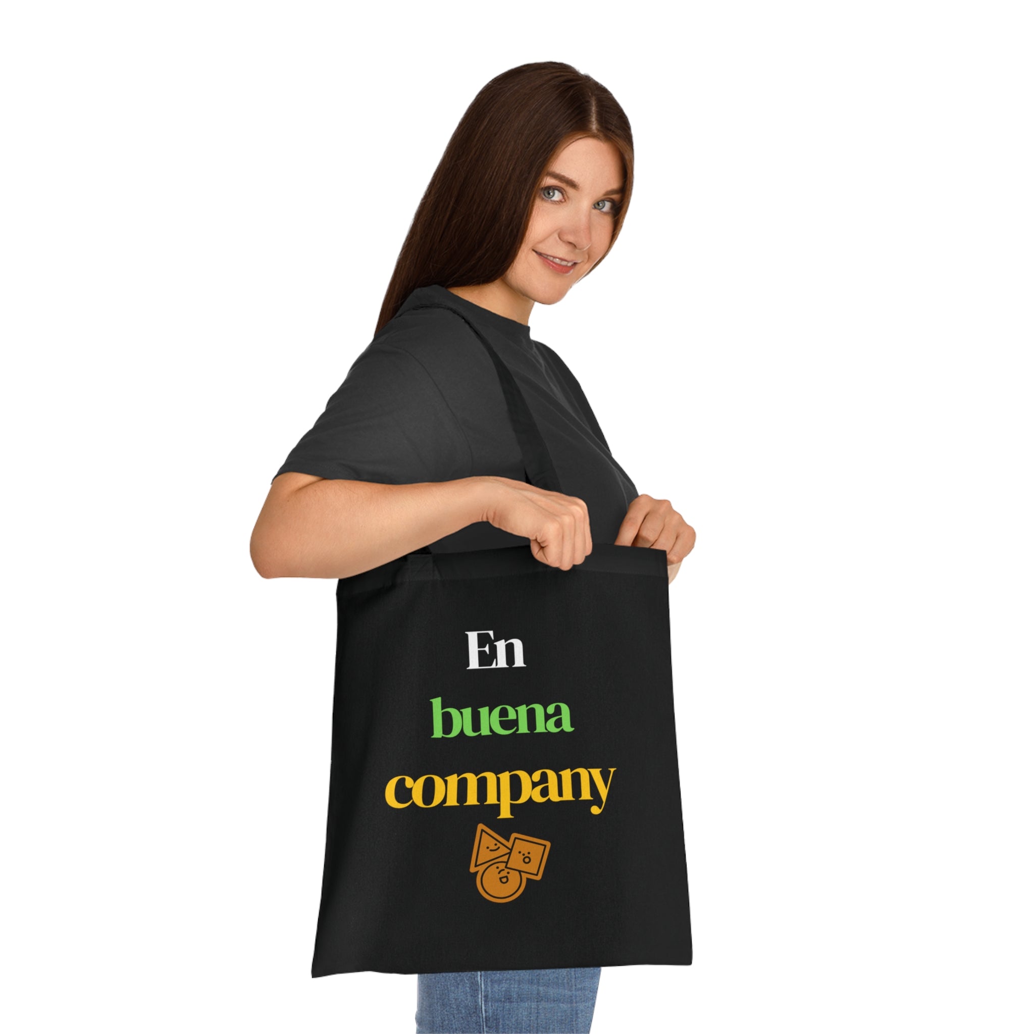 Buena Company Cotton Tote - Spanish Phrase Grocery & Market Bag with Cute Taco Icon