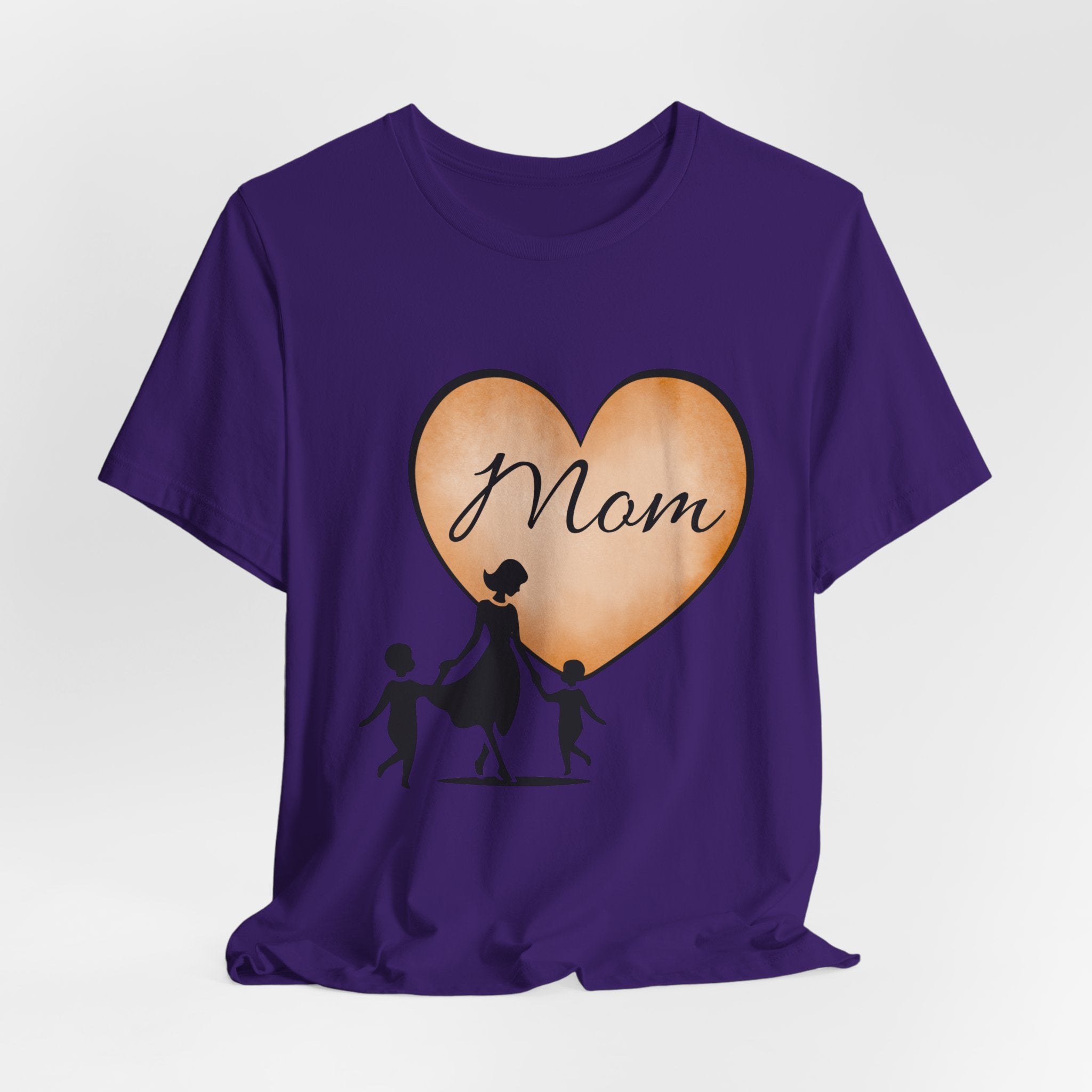 Mom Heart Graphic Tee — Mother & Children Silhouette Mother's Day T‑Shirt