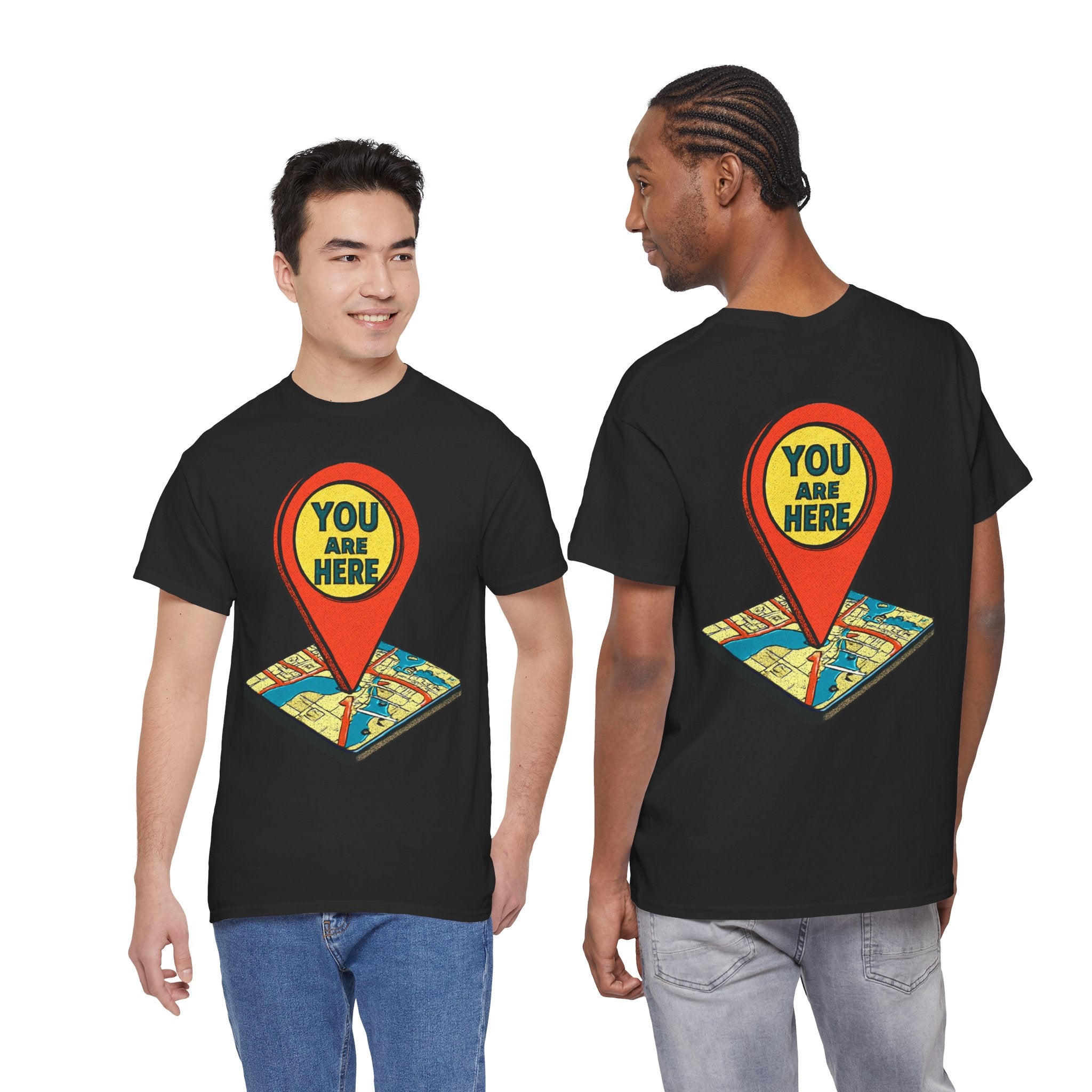 You Are Here Map Marker T-Shirt — Travel Icon Graphic Tee