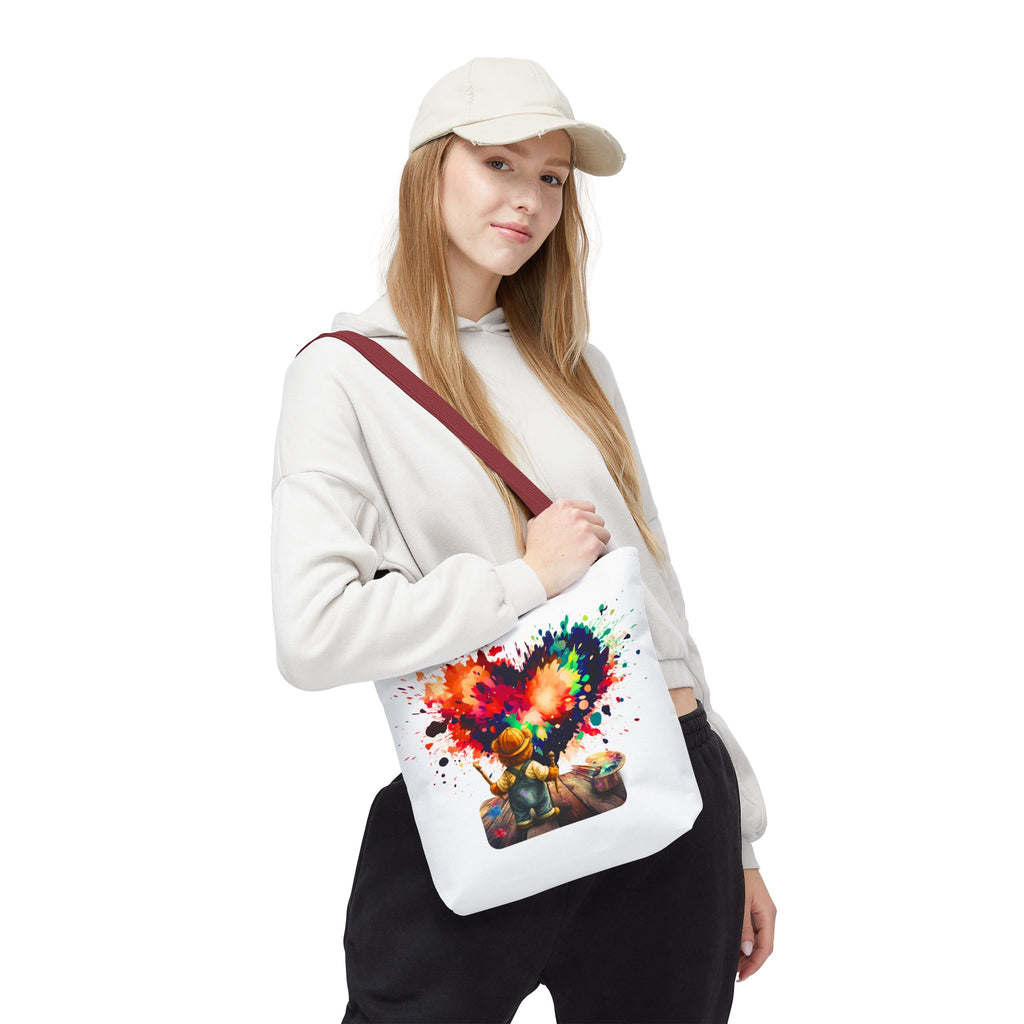 Artist Kid Paint Heart Tote Bag – Colorful Heart Splash All-Over Print Tote