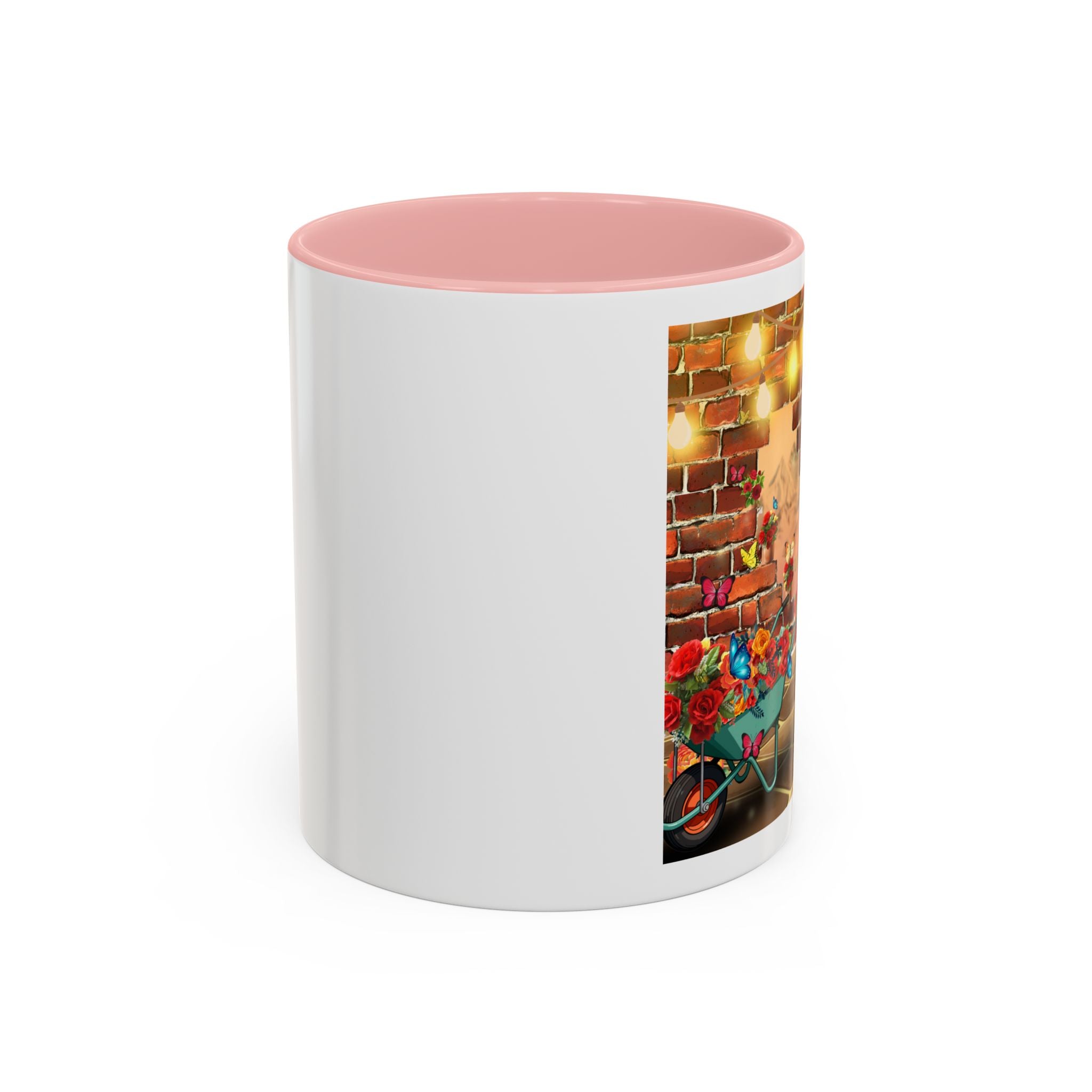 Garden Boy Coffee Mug — Whimsical Scarecrow Garden Scene Accent Mug