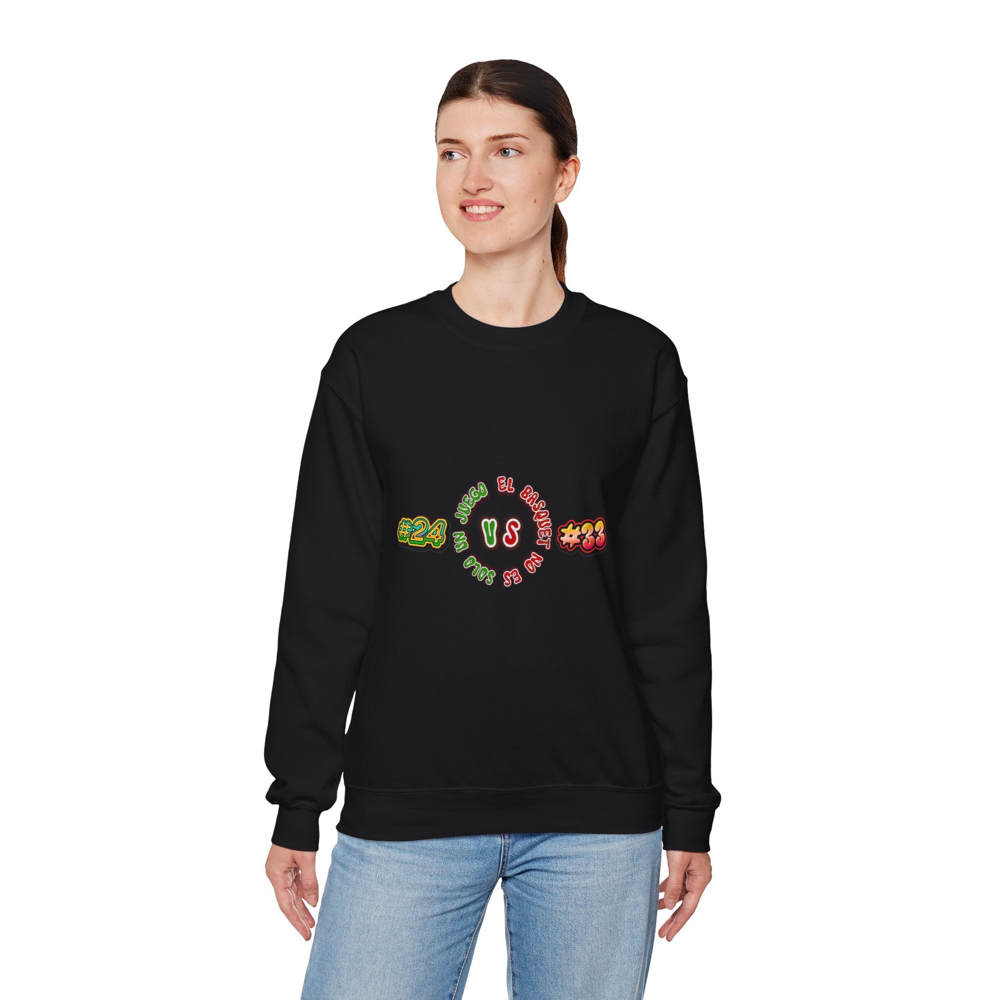 Crewneck Sweatshirt — Retro Basketball VS #24 vs #33 Graphic