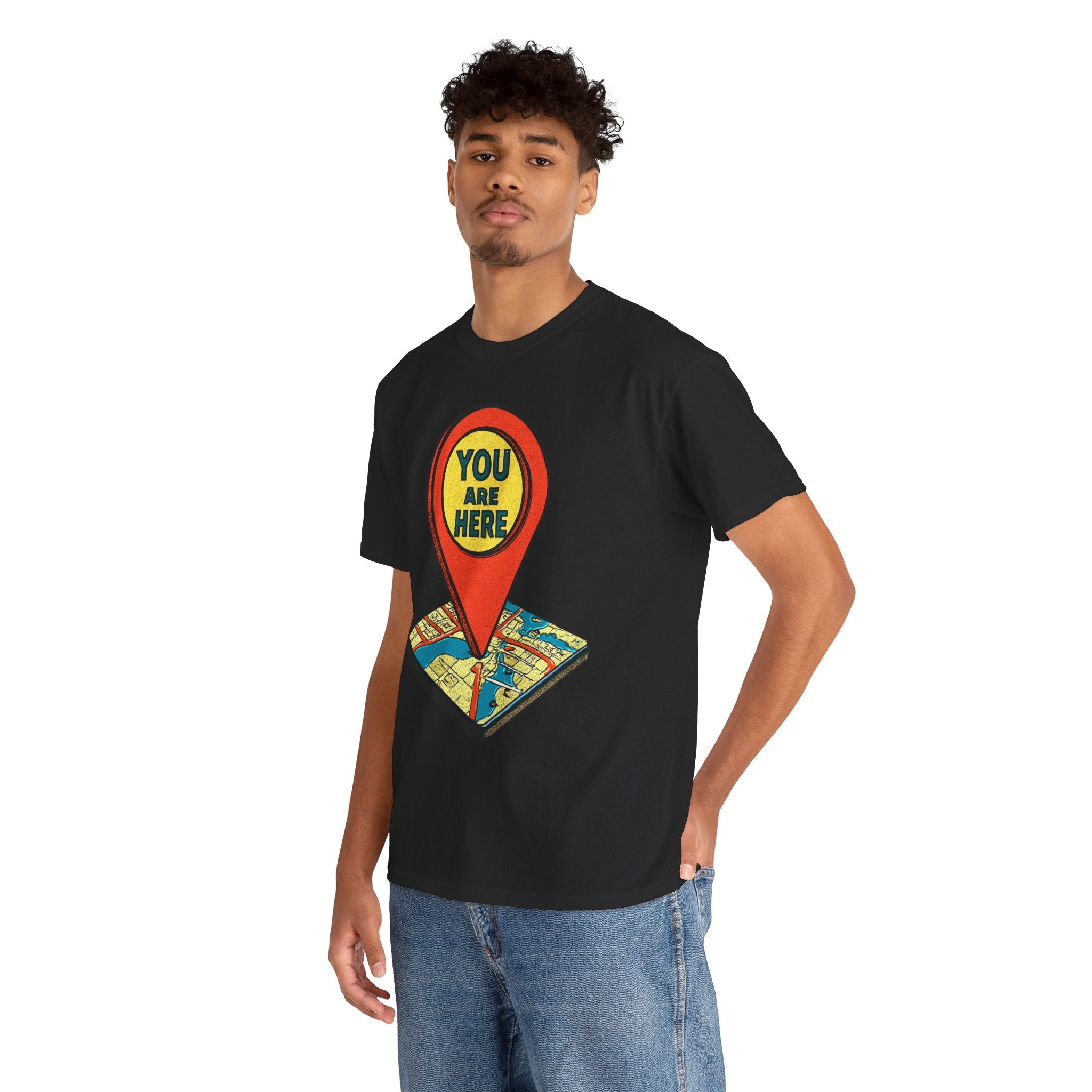 You Are Here Map Marker T-Shirt — Travel Icon Graphic Tee