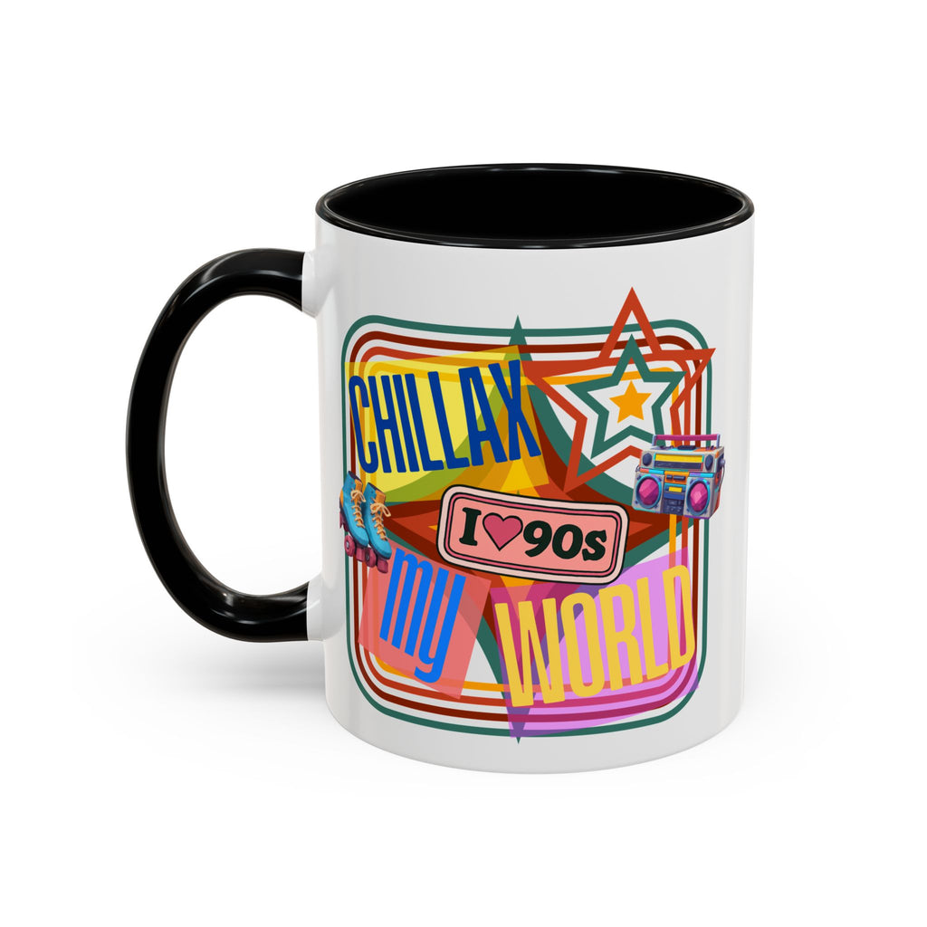 90s Retro 'Chillax My World' Accent Coffee Mug