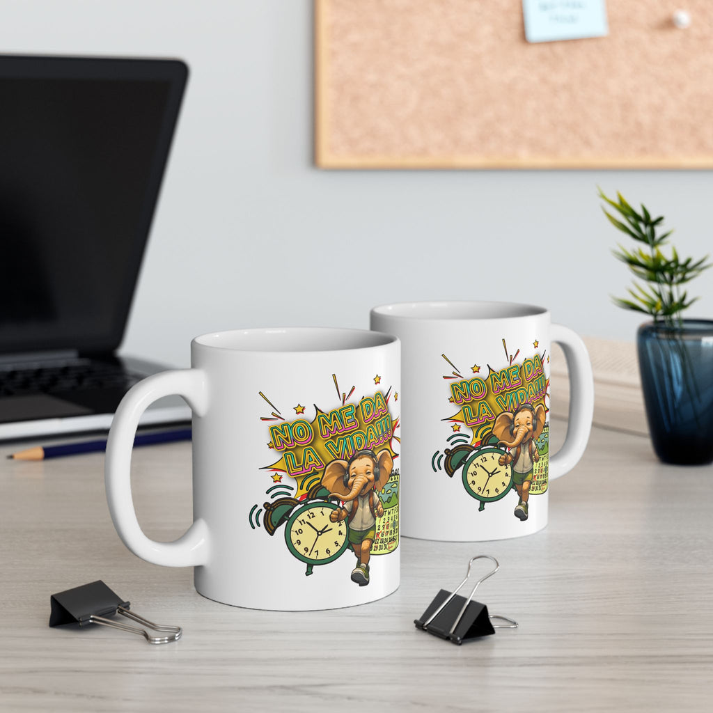 Retro Fiesta Ceramic Mug — Colorful Lucha Mask & Maracas Coffee Cup (11oz/15oz)