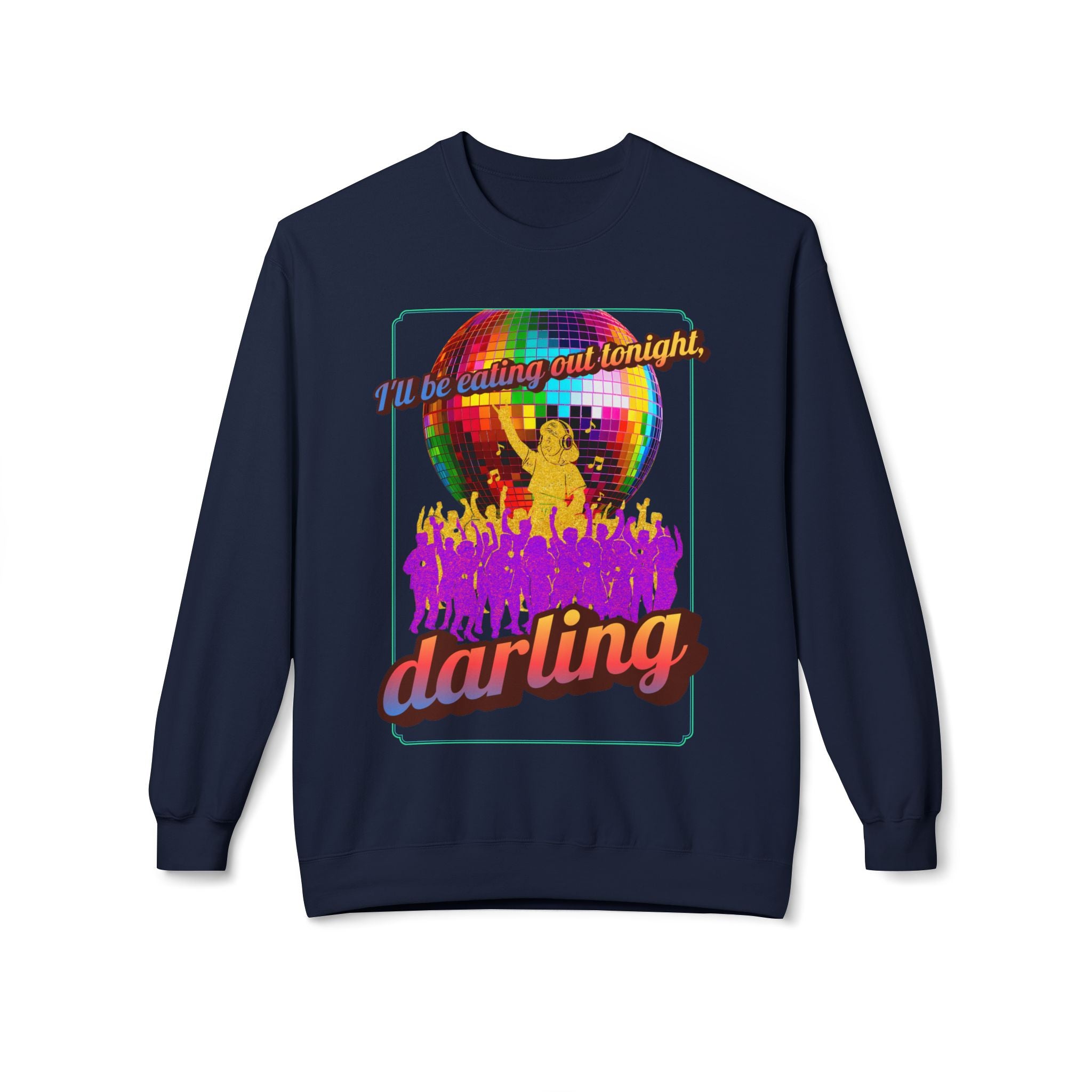 Disco Darling Crewneck Sweatshirt — Retro Disco Ball Party Graphic