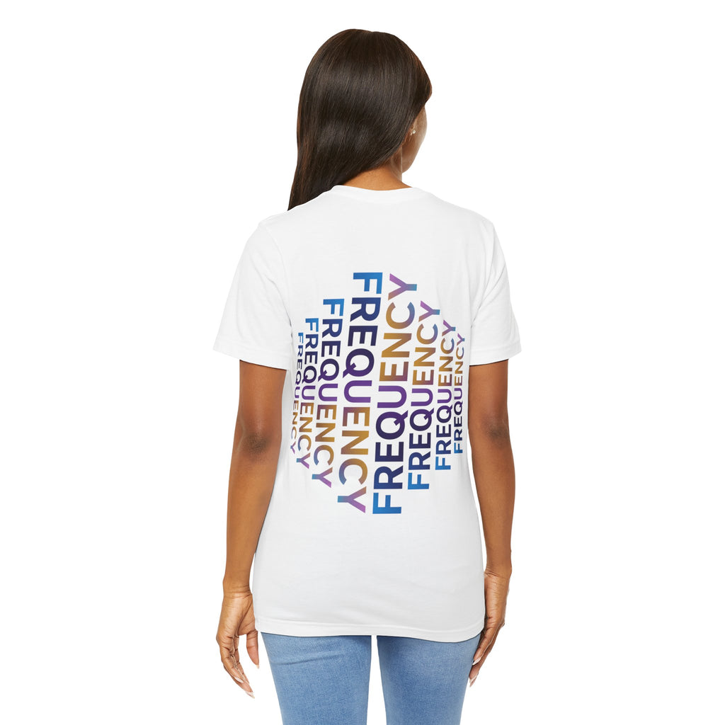 Frequency Graphic Tee — Inspirational Vibes, Repeated Typography Design