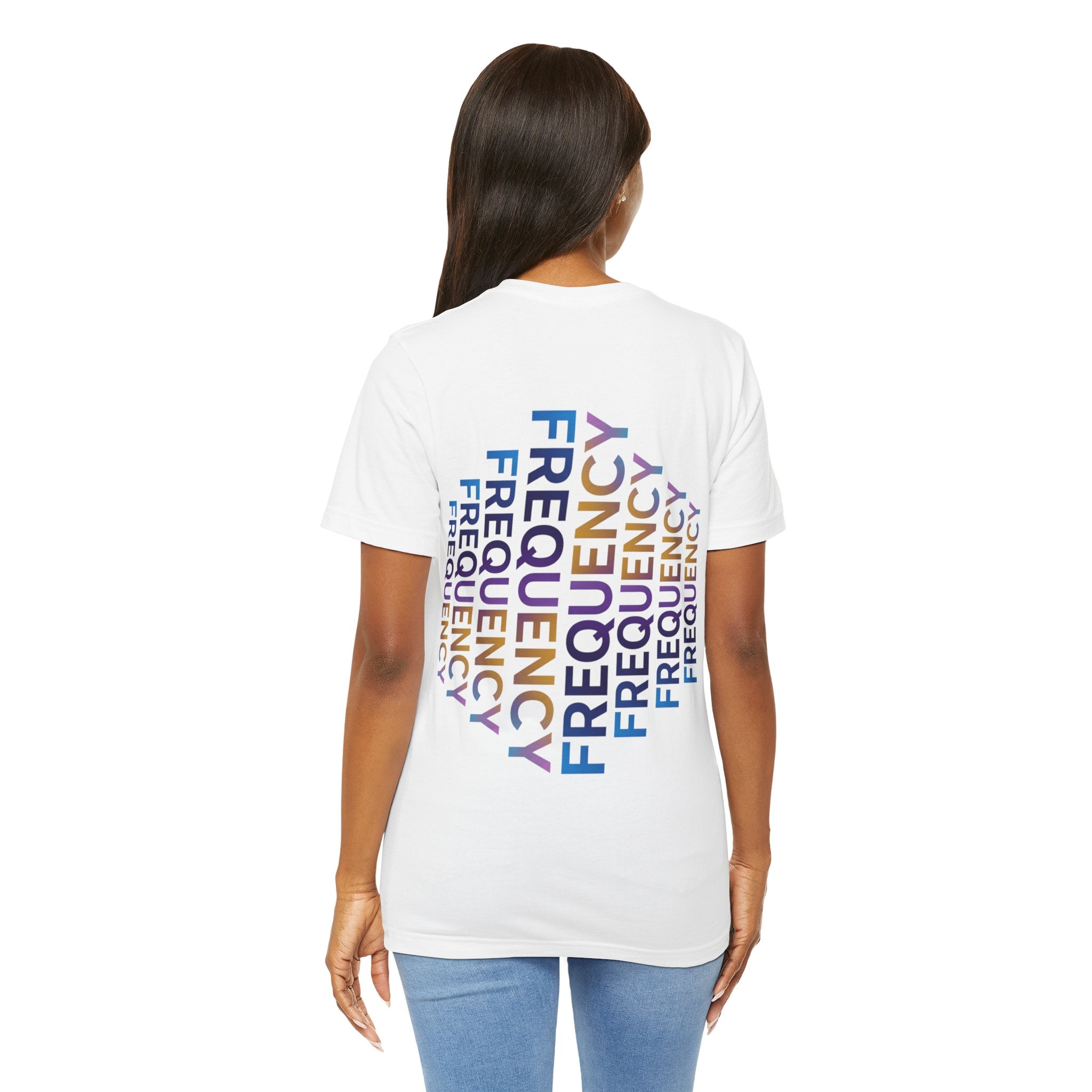Frequency Graphic Tee — Inspirational Vibes, Repeated Typography Design